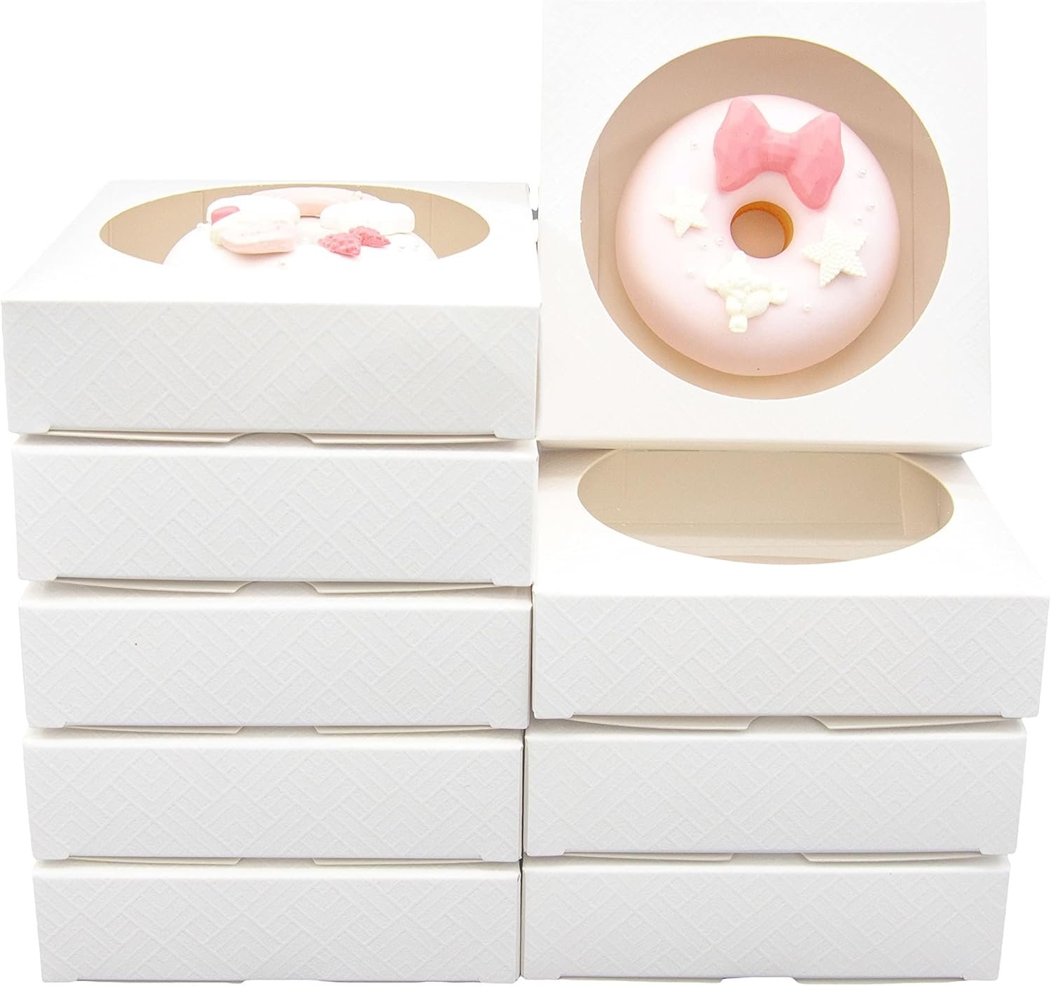 Wholesale 50pcs 4.3x4.3x1.2 Inch Auto-Popup Cookie Boxes with Window Individual Packaging for Single Cookies Pastries Soaps Desserts Wedding Favors Factory