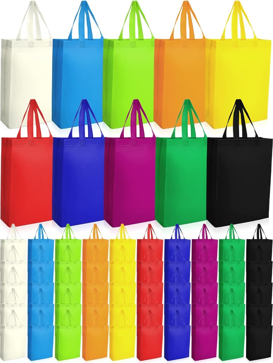 Wholesale 72 Pcs Non Woven Tote Bags Reusable with Handles Grocery Gift Bags for Christmas Party Favors Factory Wholesale 72 Pcs Non Woven Tote Bags Reusable with Handles Grocery Gift Bags for Christmas Party Favors Factory