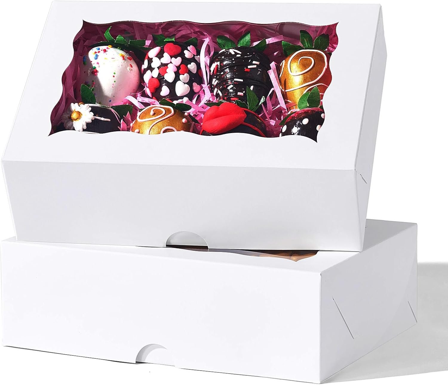 Wholesale 8-Pack 8x6x2.5 Inch White Bakery Boxes with Window Gift-Ready Pastry Packaging for Chocolate Strawberries Macarons Donuts Truffles Oreos Cookies Holiday Celebrations Factory