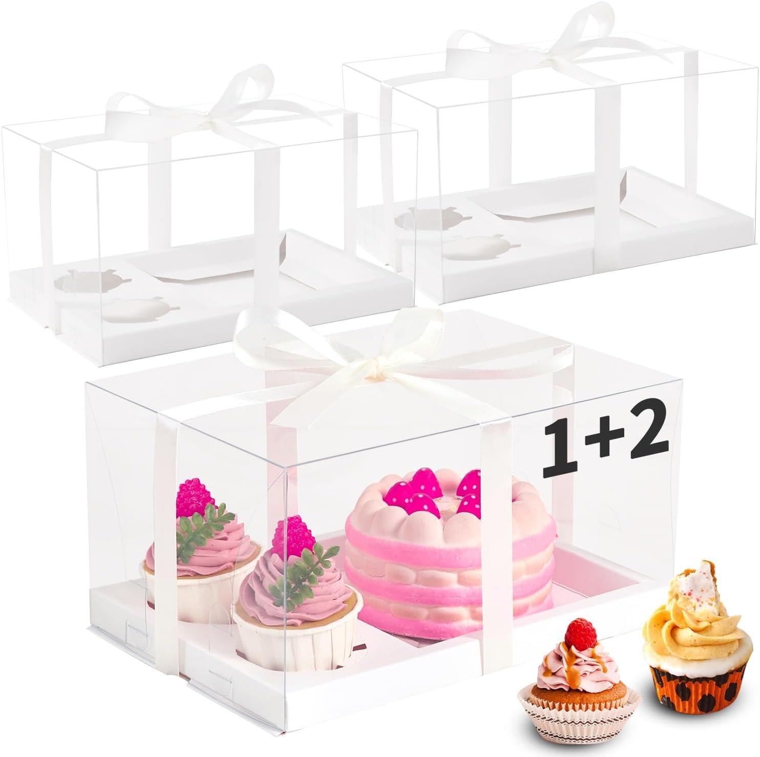 Wholesale 9 Pcs Cake Cupcake Combo Boxes for 1+2 Cupcakes with 2 Holes Pastry Sweets Bento Carrier Factory Wholesale 9 Pcs Cake Cupcake Combo Boxes for 1+2 Cupcakes with 2 Holes Pastry Sweets Bento Carrier Factory