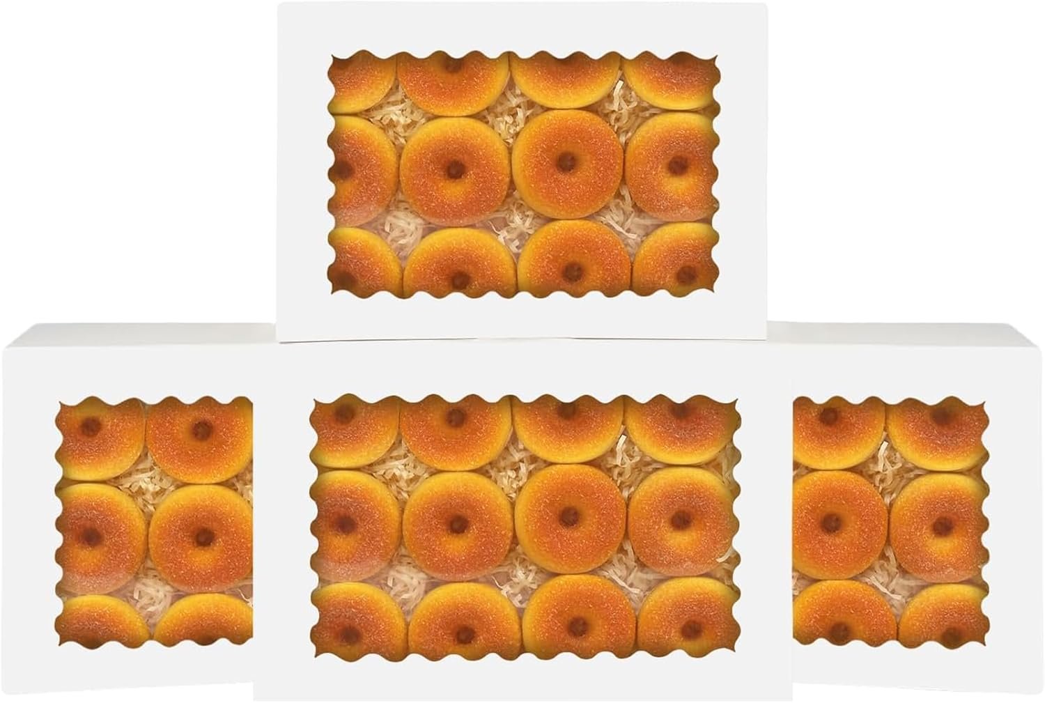 Wholesale Auto-Pop Up White Cookie Boxes with Window 14x10x2.5 Inch 24 Pack for Bakery Pastry Macaron Packaging Factory