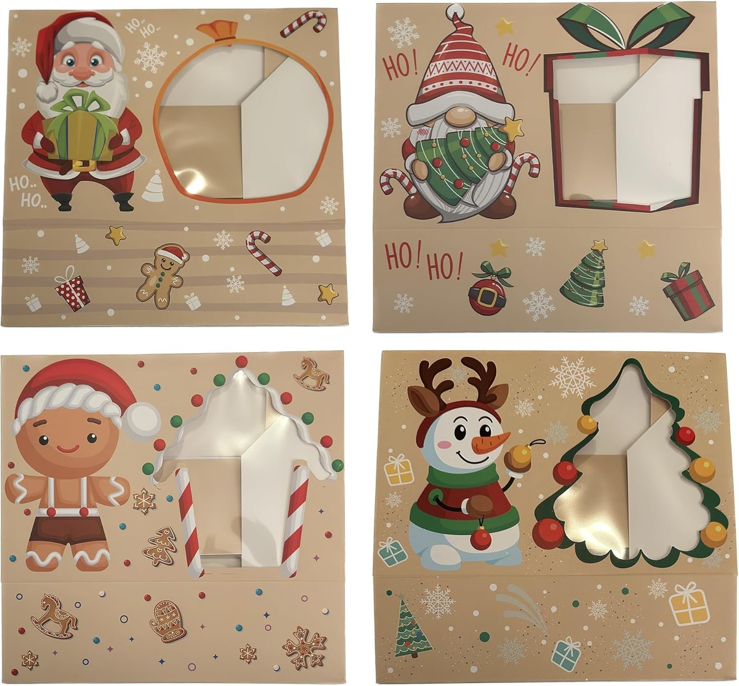 Wholesale Christmas Cookie Boxes Bulk 24 Variety Pack Holiday Pastries Bakery Treats Candy Gifts Winter Packaging Factory