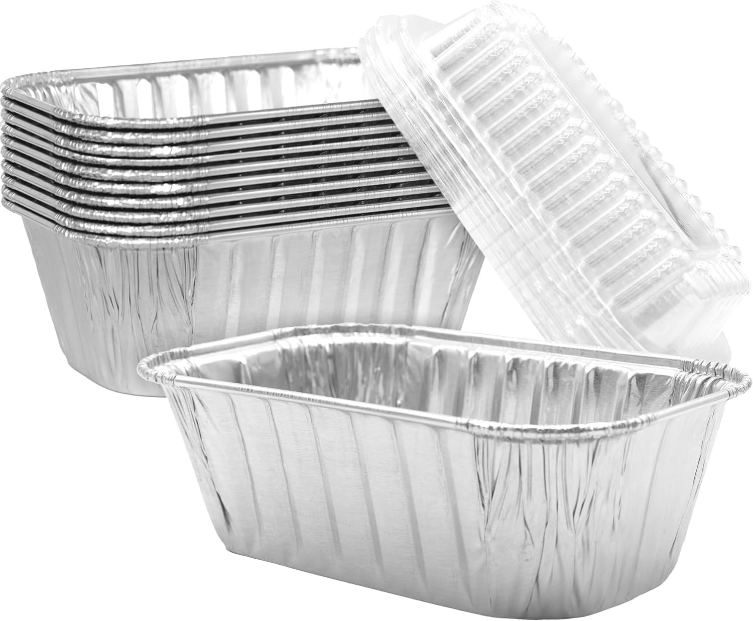 Wholesale Thick 6x3.75in Aluminum Foil Loaf Pans with Lids 10Pk Disposable 1Lb Bakeable Tins for Bread Meatloaf Bundt Cake Bake Sales Fundraisers Manufacturer
