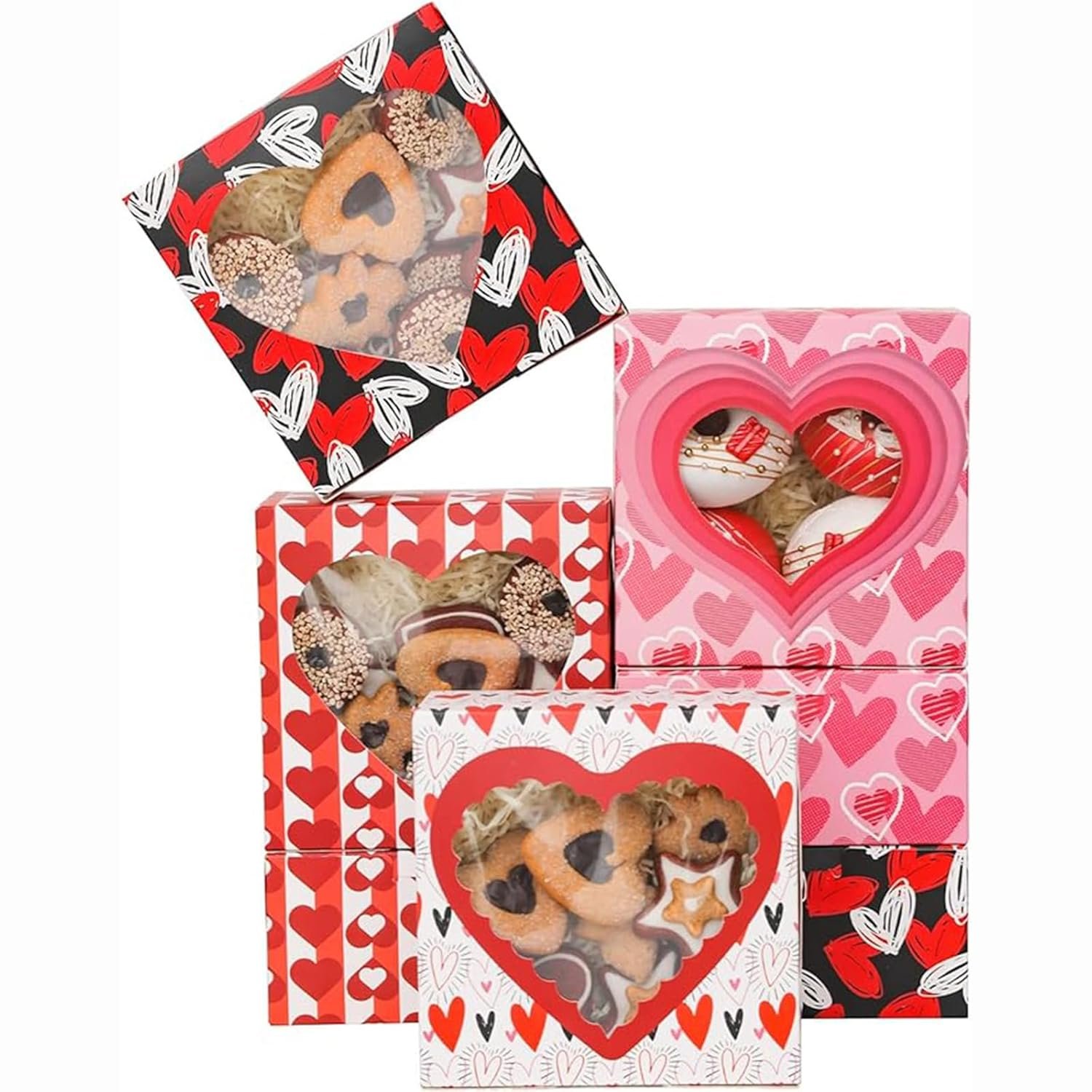 Wholesale Unique Valentine Cookie Pastry Boxes 60 Packs 6x6x3 Bakery Packaging for Valentine's Day Factory
