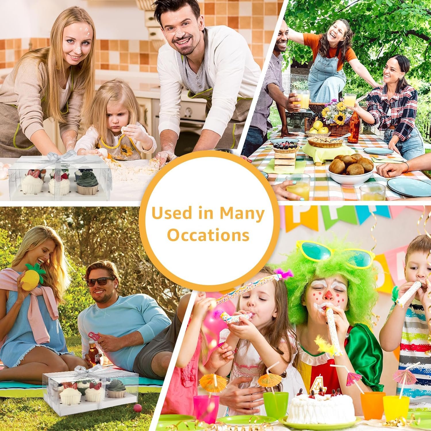 Wholesale 20-Pack Clear 6-Count Cupcake Containers with Gift Ribbon Plastic Holders for Parties Baking Weddings Transport Factory