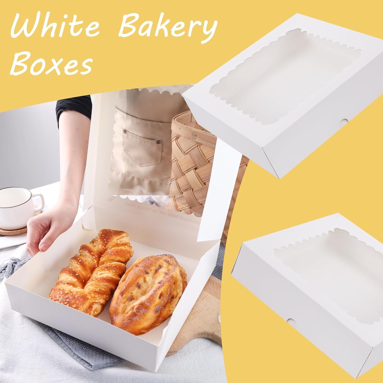 Wholesale 7-Pack 10x10x2.5 Inch Cupcake Boxes with Windows and Inserts for Muffins Strawberries Pastries Bakery Carrier Factory