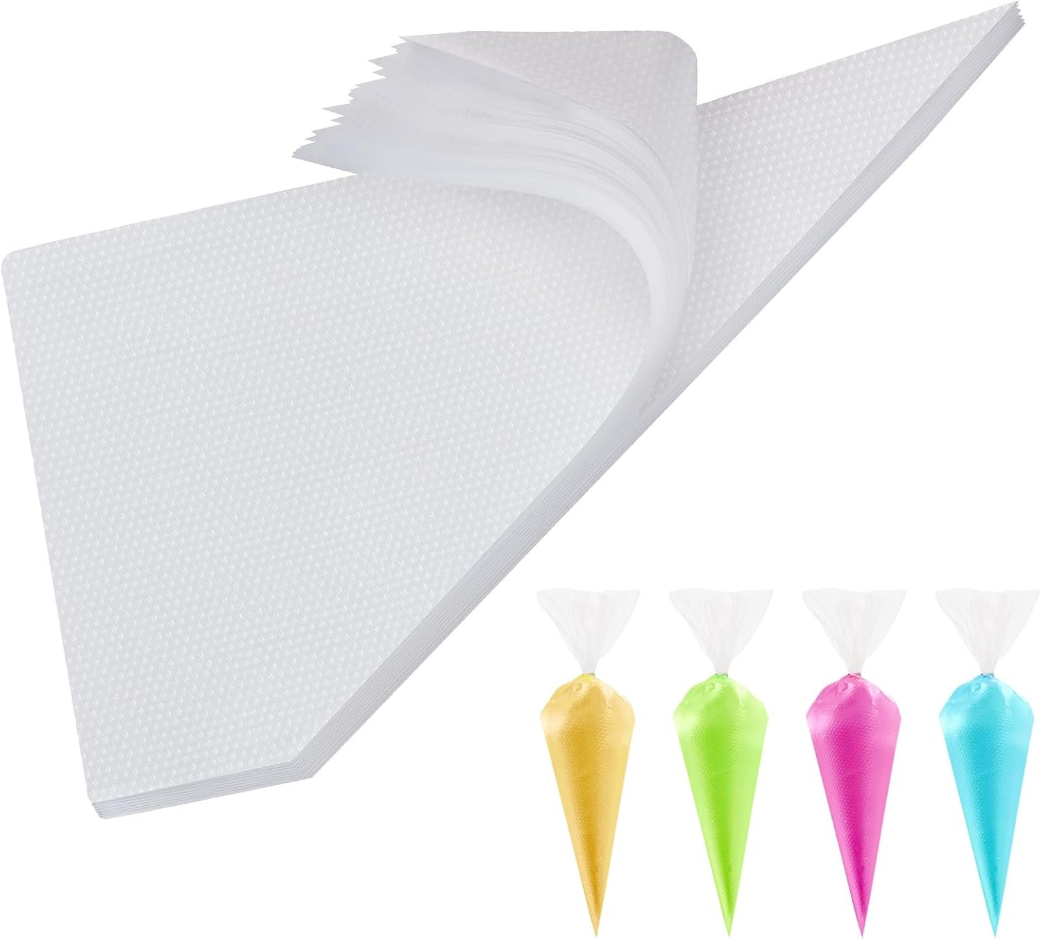 100 Pcs Disposable Mini Piping Bags 8 inch Pastry Bag Pastry Crimpers Small Piping Bags Disposable Pastry Bags For Cake Macarons Dessert Decorations Cookies Baking Cupcakes (Clear)