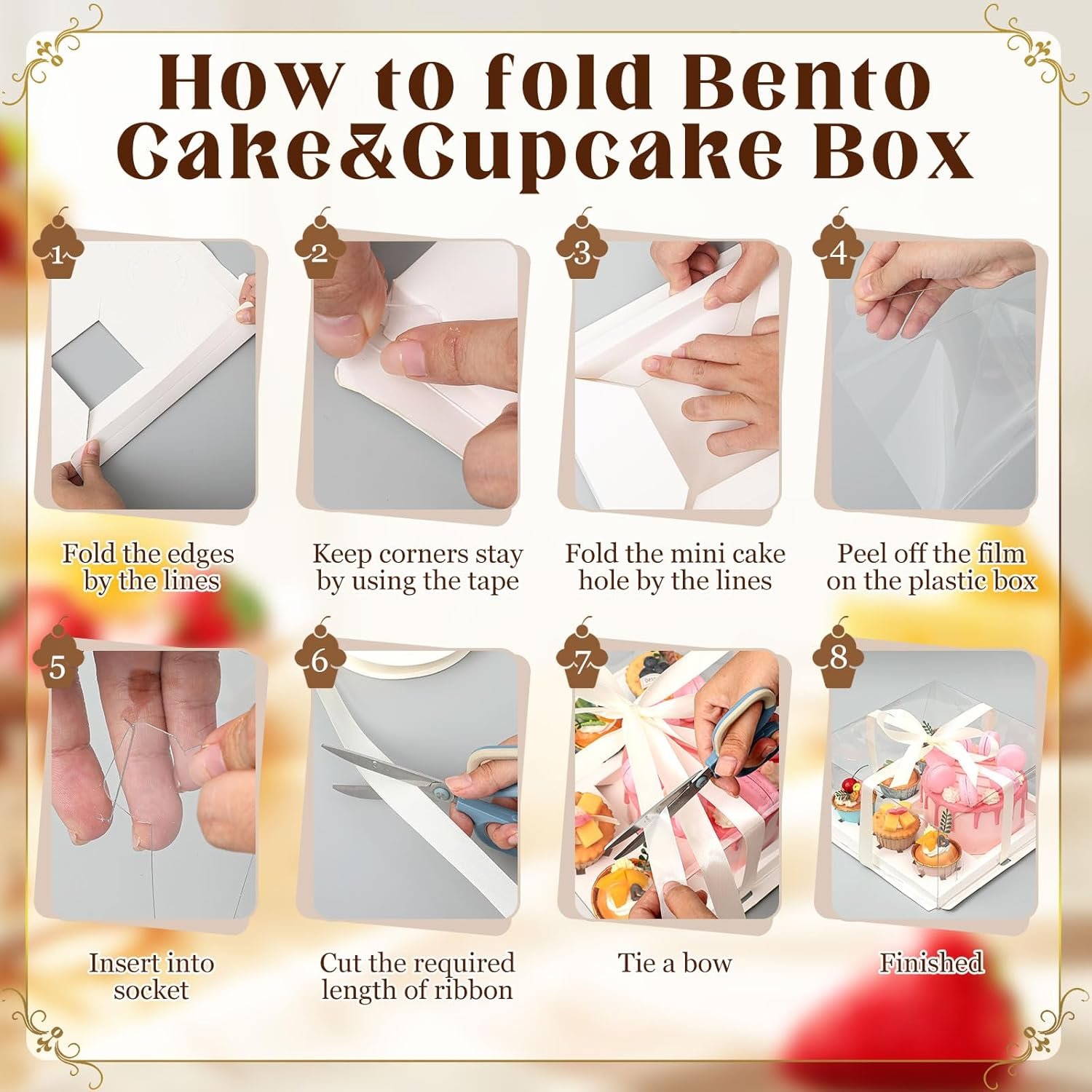 Wholesale 2-Pack Clear Bento Cake Boxes Combo Fits 1 Mini Cake 5 Cupcakes for Valentine Wedding Birthday Donut Muffin Bakery Treats White Factory