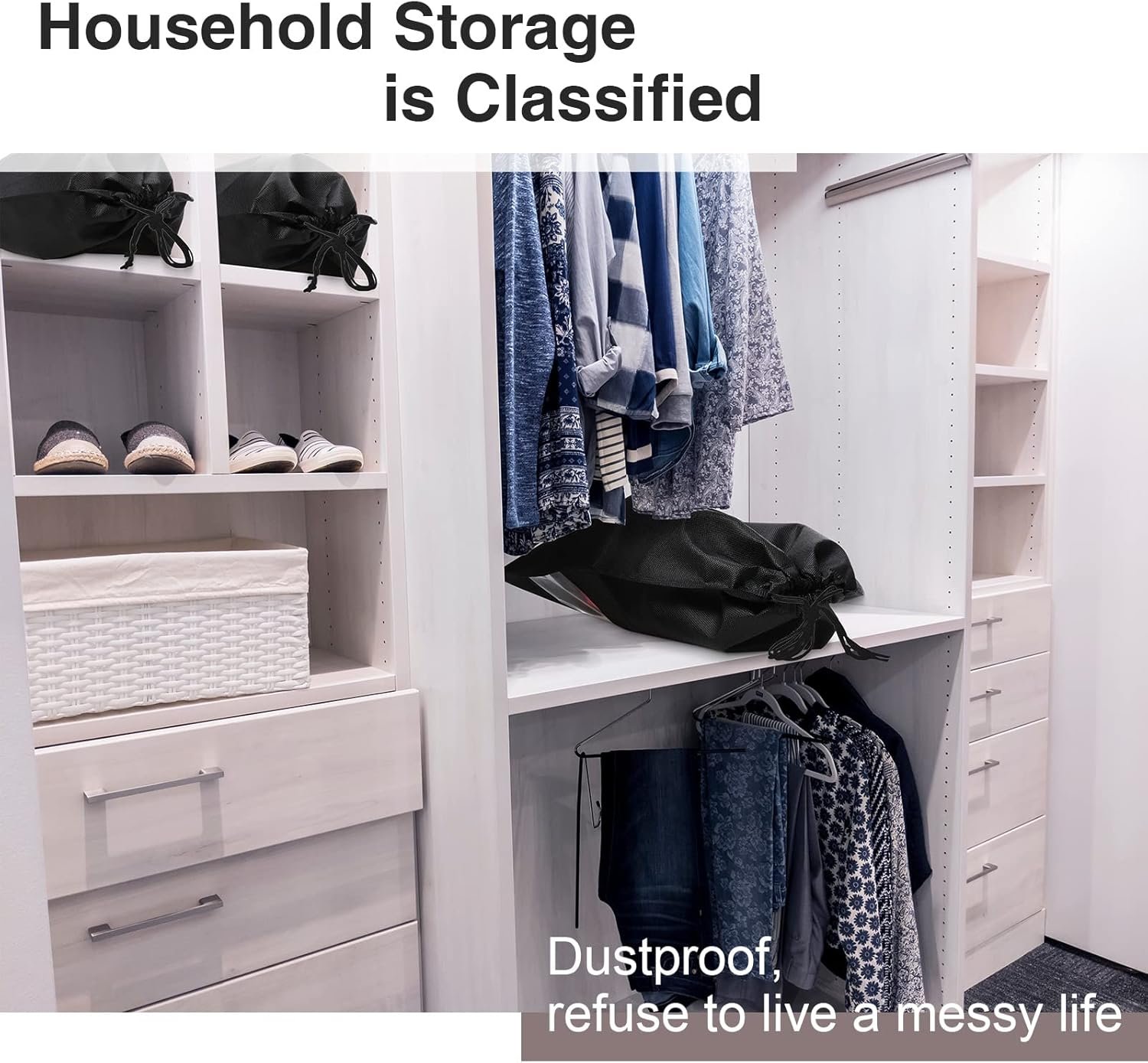 Wholesale 50 Pieces Large Shoe Dust Bags for Travel and Storage Non-Woven with Rope for Men and Women Packing Pouch Organizers Factory Wholesale 50 Pieces Large Shoe Dust Bags for Travel and Storage Non-Woven with Rope for Men and Women Packing Pouch Organizers Factory