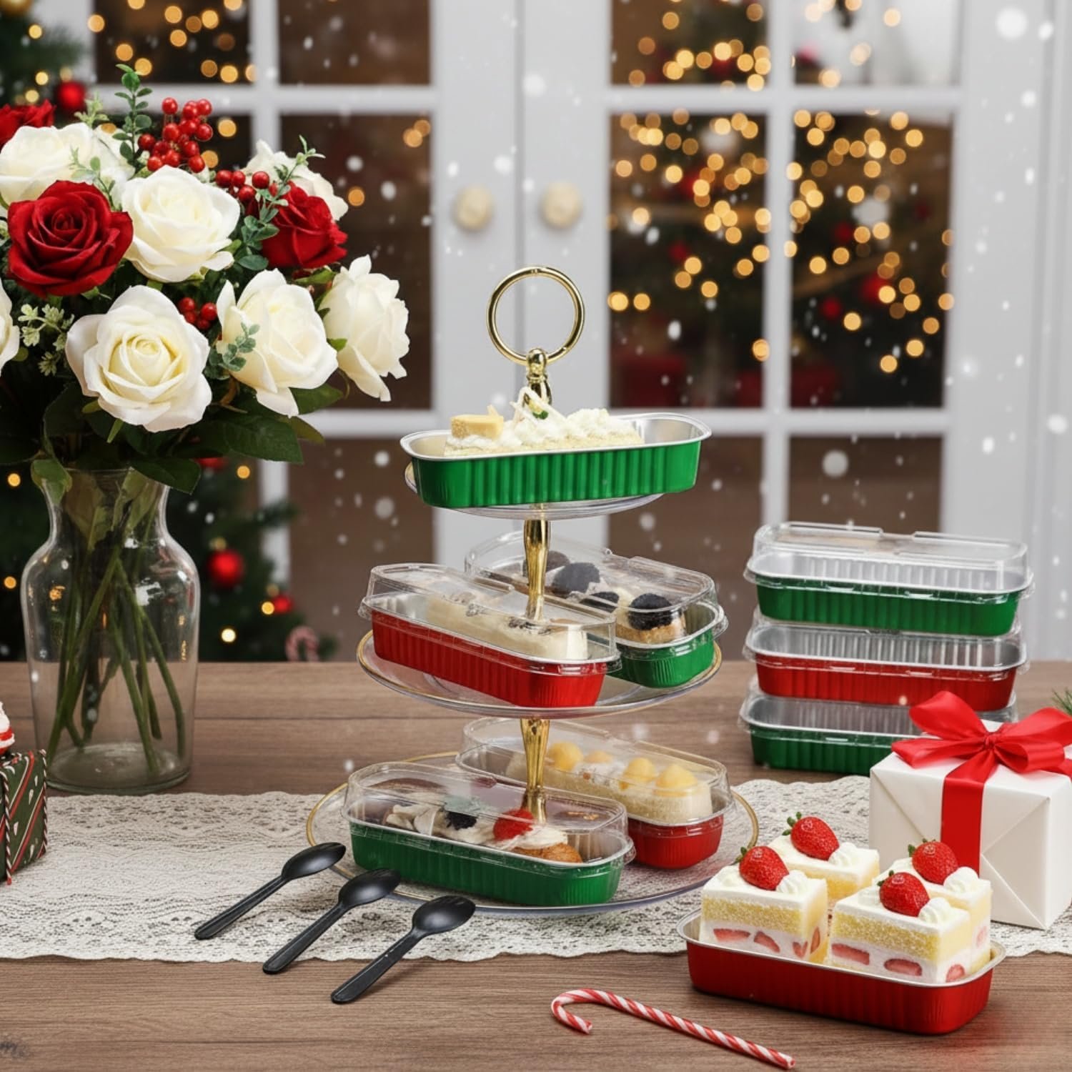 Wholesale 30 Pack 6.8oz Christmas Green Disposable Rectangular Aluminum Foil Mini Loaf Pans with Lids for Baking Mini Cakes Loaves and St. Patrick's Day Parties Factory Wholesale 30 Pack 6.8oz Christmas Green Disposable Rectangular Aluminum Foil Mini Loaf Pans with Lids for Baking Mini Cakes Loaves and St. Patrick's Day Parties Factory