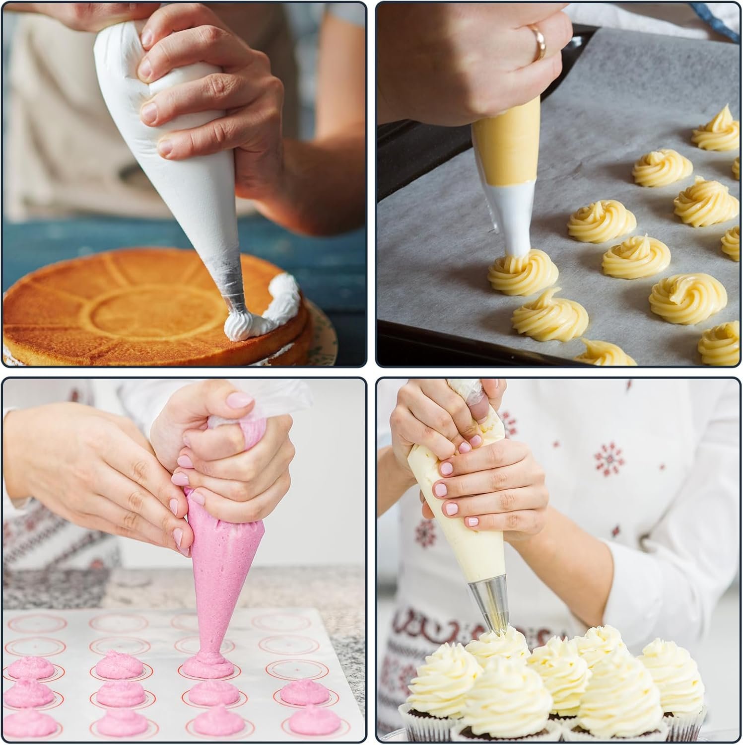 Wholesale 100 Pack 10 Inch Disposable Anti-Burst Piping Bags for Cake Frosting Macarons Dessert Decorating Cookies Baking Cupcakes (Clear) Factory