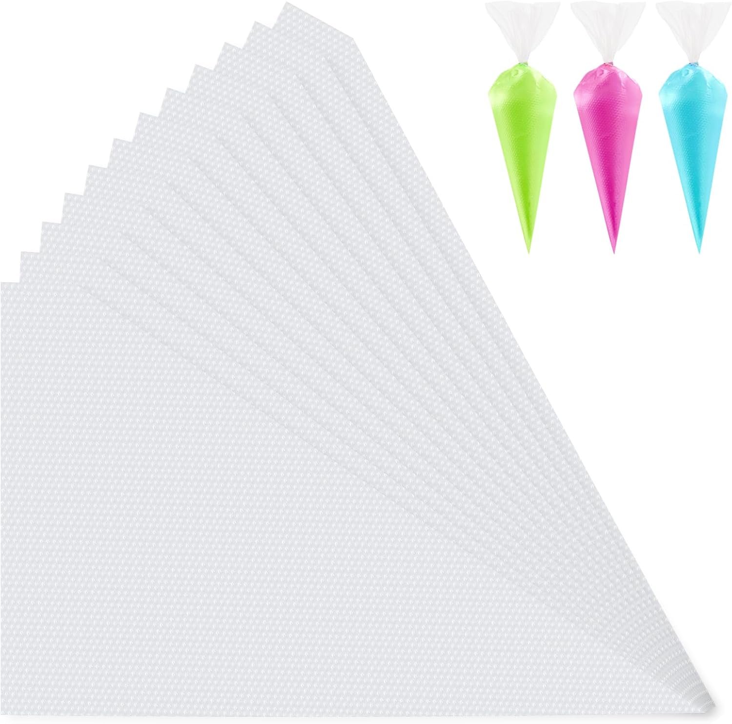 100 Pcs Disposable Piping Bags 10inch Anti Burst Pastry Bags Pastry Bag Pastry Crimpers Icing Piping Bags for Frosting Ideal for Cake Macarons Dessert Decorations Cookies Baking Cupcakes (Clear)