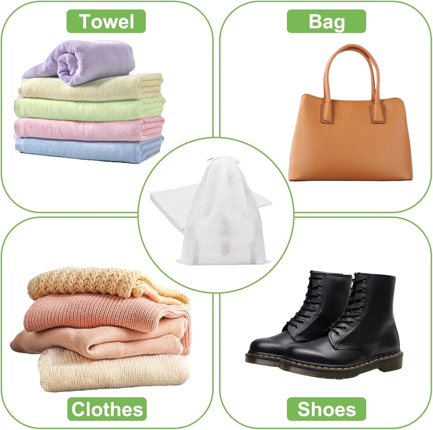 Wholesale 5 Pcs Breathable Non-Woven Drawstring Dust Bags for Handbags Purses Shoes Travel Luggage Organizer Storage White 19x15 In Factory