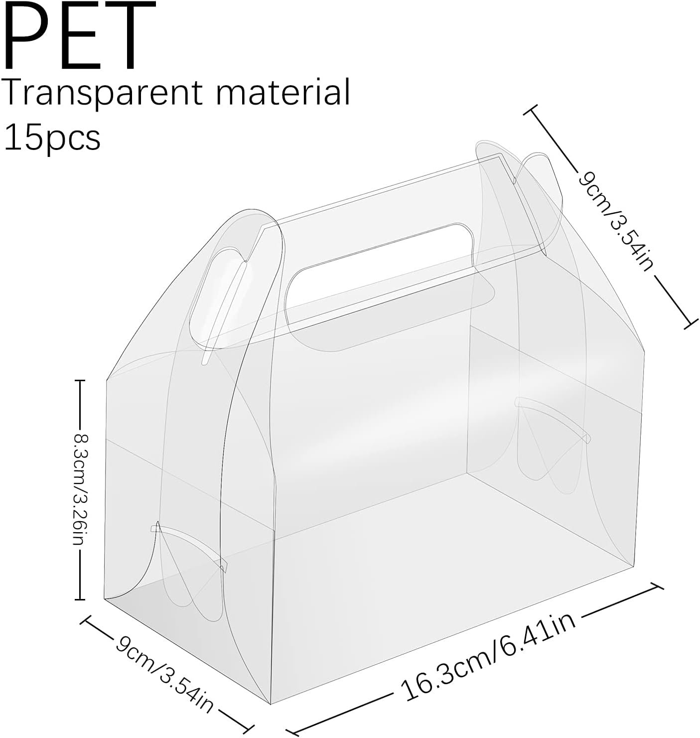 Wholesale 15 Pack Clear Gable Bakery Gift Boxes with Cardboard for Candy Treats Party Pastry Desserts Cookies Birthdays Holidays Christmas Valentines Baby Showers 6.3