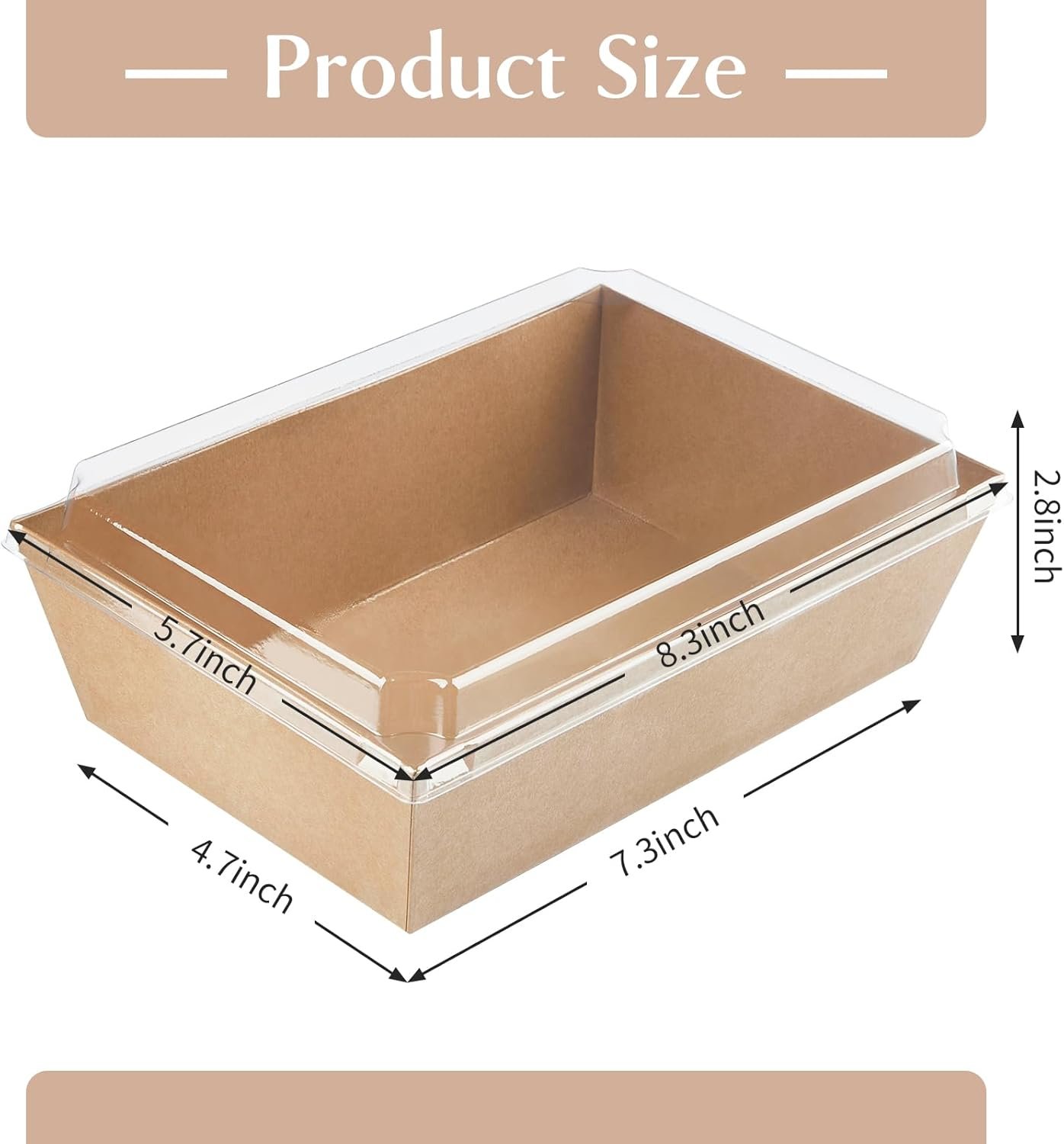 Wholesale 8x6 Inch Large Paper Charcuterie Boxes with Clear Lids 20 Pack Disposable Bakery Takeout Containers for Cake Slices Cupcakes Sandwiches Cookies Cocoa Bombs Salads Brown Factory Wholesale 8x6 Inch Large Paper Charcuterie Boxes with Clear Lids 20 Pack Disposable Bakery Takeout Containers for Cake Slices Cupcakes Sandwiches Cookies Cocoa Bombs Salads Brown Factory