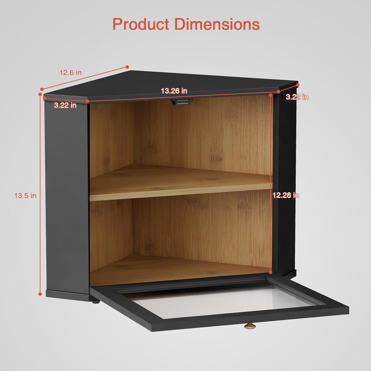 OEM Black Corner Bread Box Two-Layer Under Cabinet Mount Storage Container Large Kitchen Counter Holder Pantry Shelf Factory OEM Black Corner Bread Box Two-Layer Under Cabinet Mount Storage Container Large Kitchen Counter Holder Pantry Shelf Factory