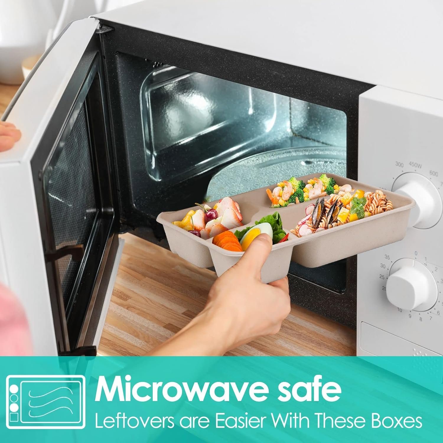 Wholesale 11x8.7 Inch 4-Compartment Takeout Food Containers with Lids 25 Pack Disposable Leakproof Microwave Safe manufacturer Wholesale 11x8.7 Inch 4-Compartment Takeout Food Containers with Lids 25 Pack Disposable Leakproof Microwave Safe manufacturer