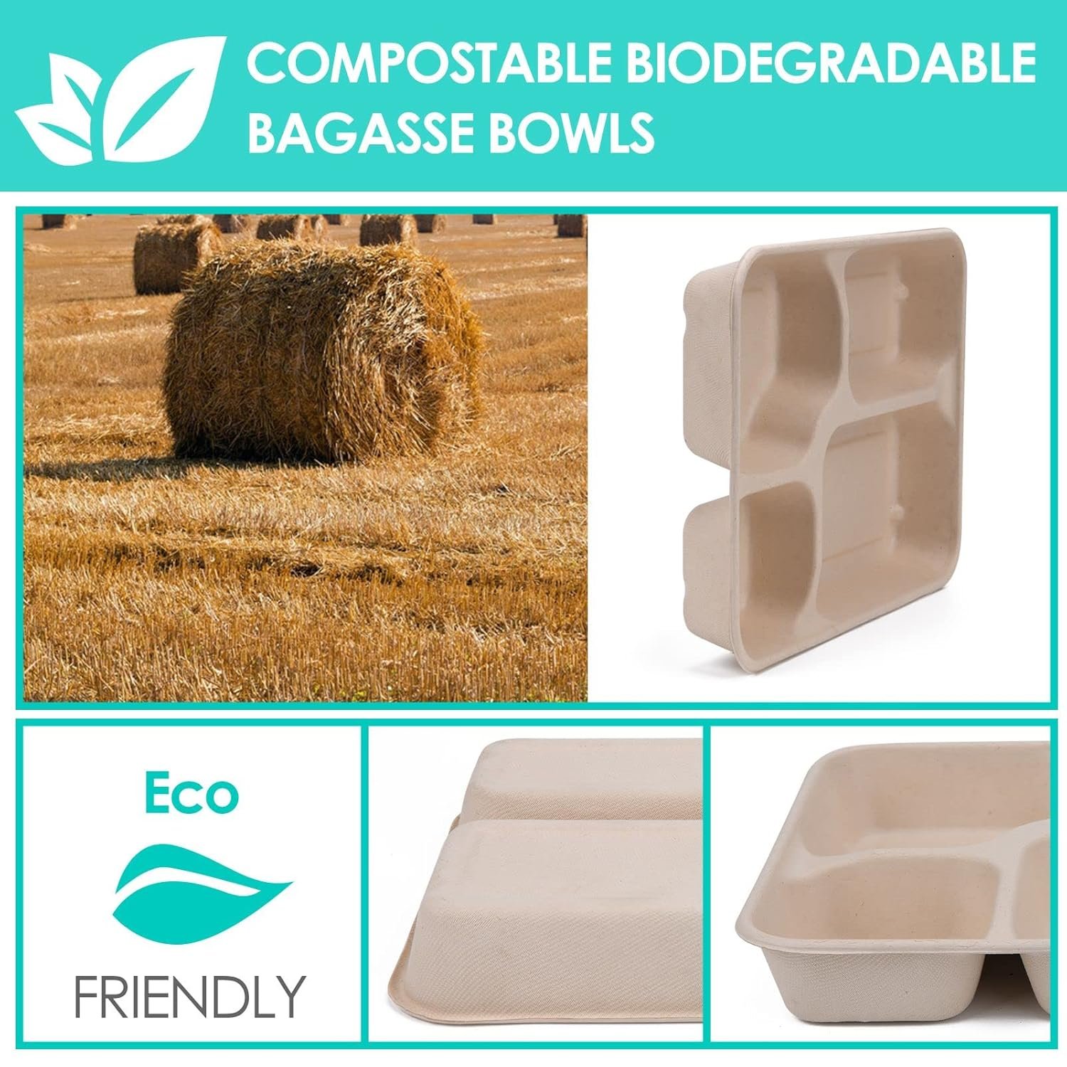 Wholesale 11x8.7 Inch 4-Compartment Takeout Food Containers with Lids 25 Pack Disposable Leakproof Microwave Safe manufacturer Wholesale 11x8.7 Inch 4-Compartment Takeout Food Containers with Lids 25 Pack Disposable Leakproof Microwave Safe manufacturer