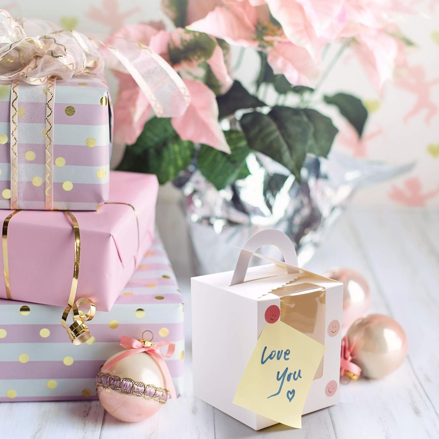 Wholesale 30 Pcs White Individual Cupcake Boxes 1-Hole Design with Clear Window Inserts 2 Sticker Sheets for Wedding Birthday Party Favors Factory