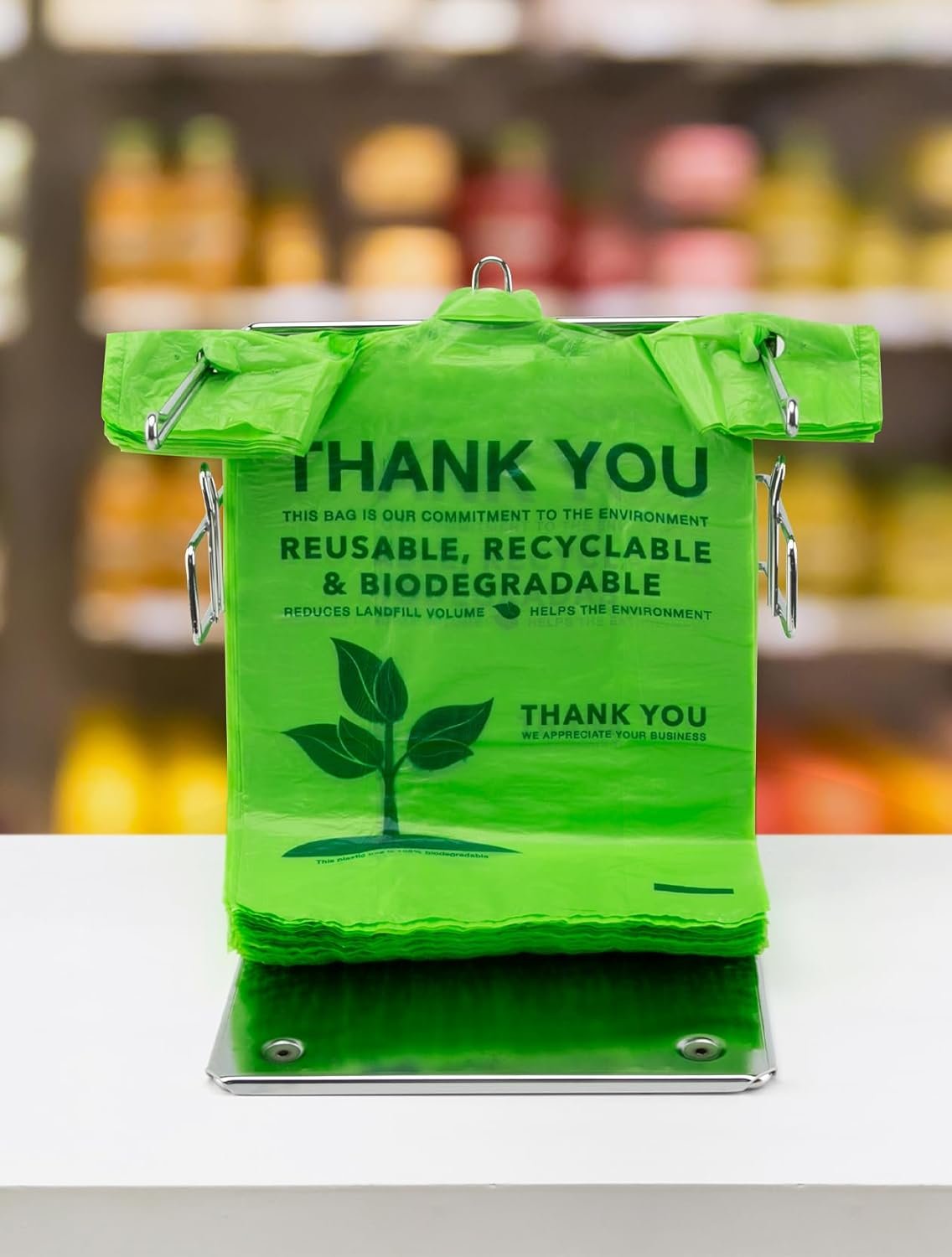 Wholesale 200 Count 100% Biodegradable Compostable Recyclable Eco-Friendly Thank You Grocery T-Shirt Bags 11.5