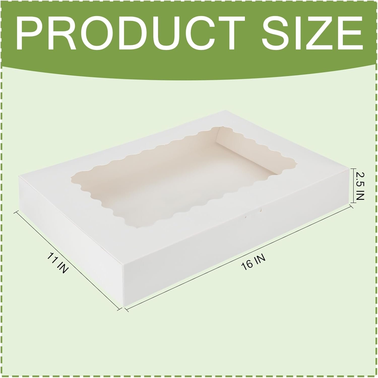 Wholesale 20-Pack 16x11x2.5-Inch White Bakery Boxes with Window Auto-Popup Design for Cookies Pies Cakes Muffins Pastries Factory