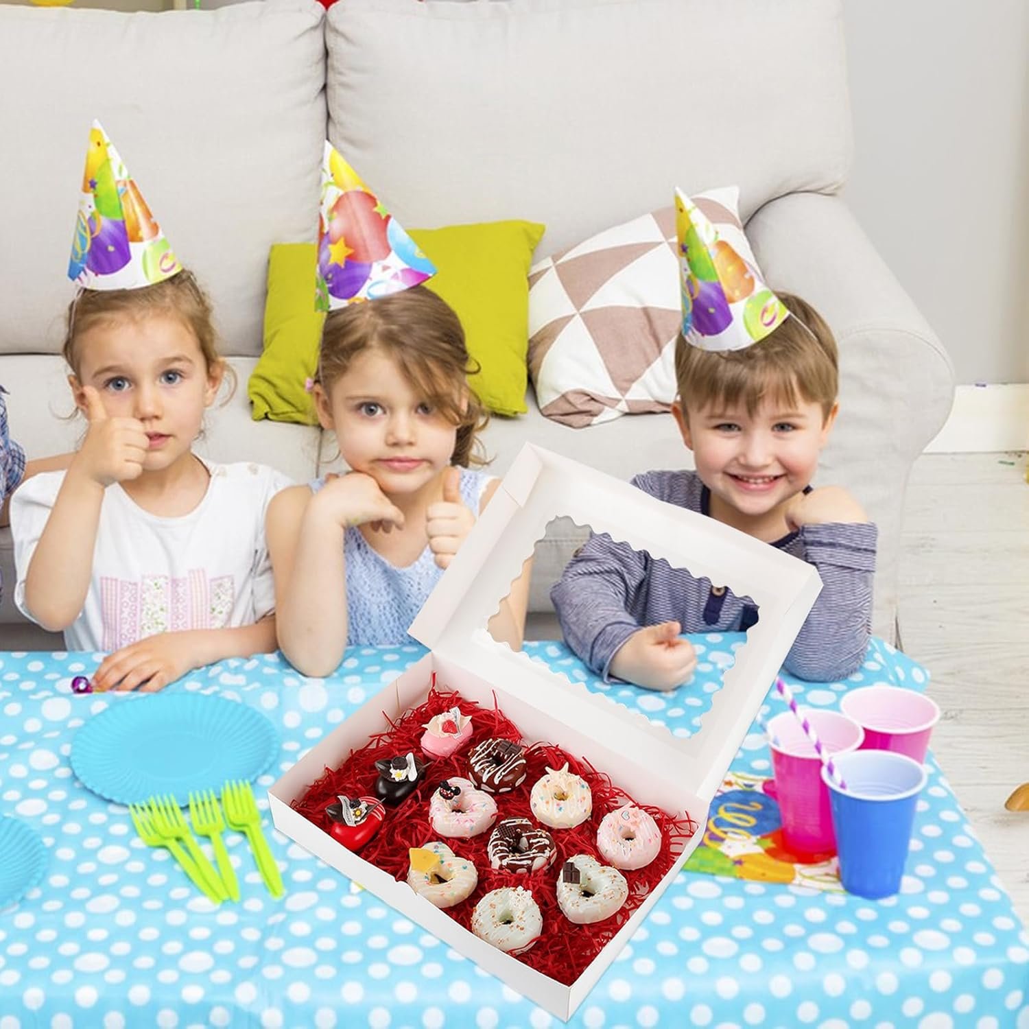 Wholesale 20-Pack 16x11x2.5-Inch White Bakery Boxes with Window Auto-Popup Design for Cookies Pies Cakes Muffins Pastries Factory