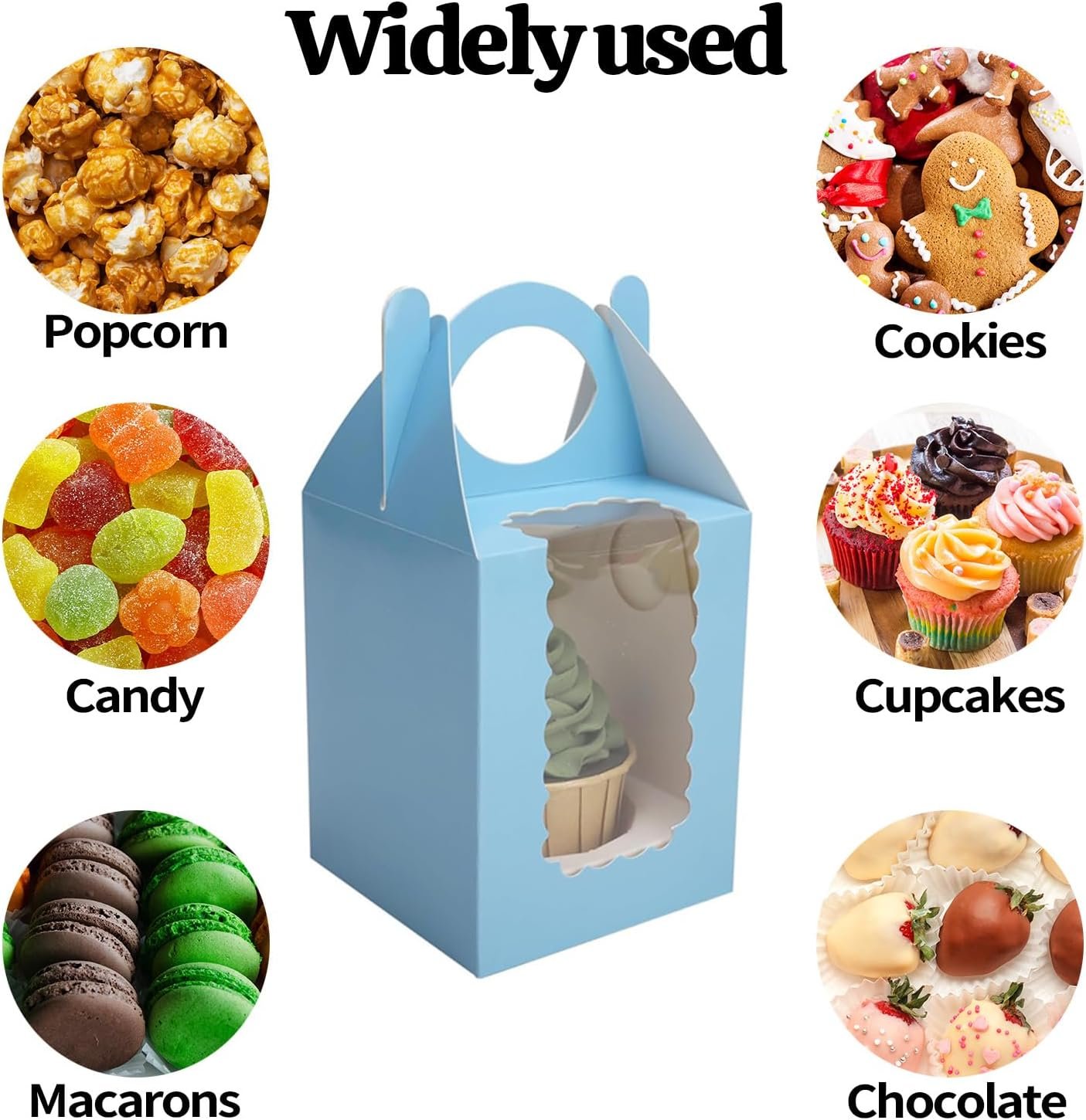 Wholesale 25 Individual Cupcake Containers Cardboard Holders with Inserts Windows for Muffins Cocoa Bombs Packaging Togo Boxes Birthdays Showers Party Favors Green Factory