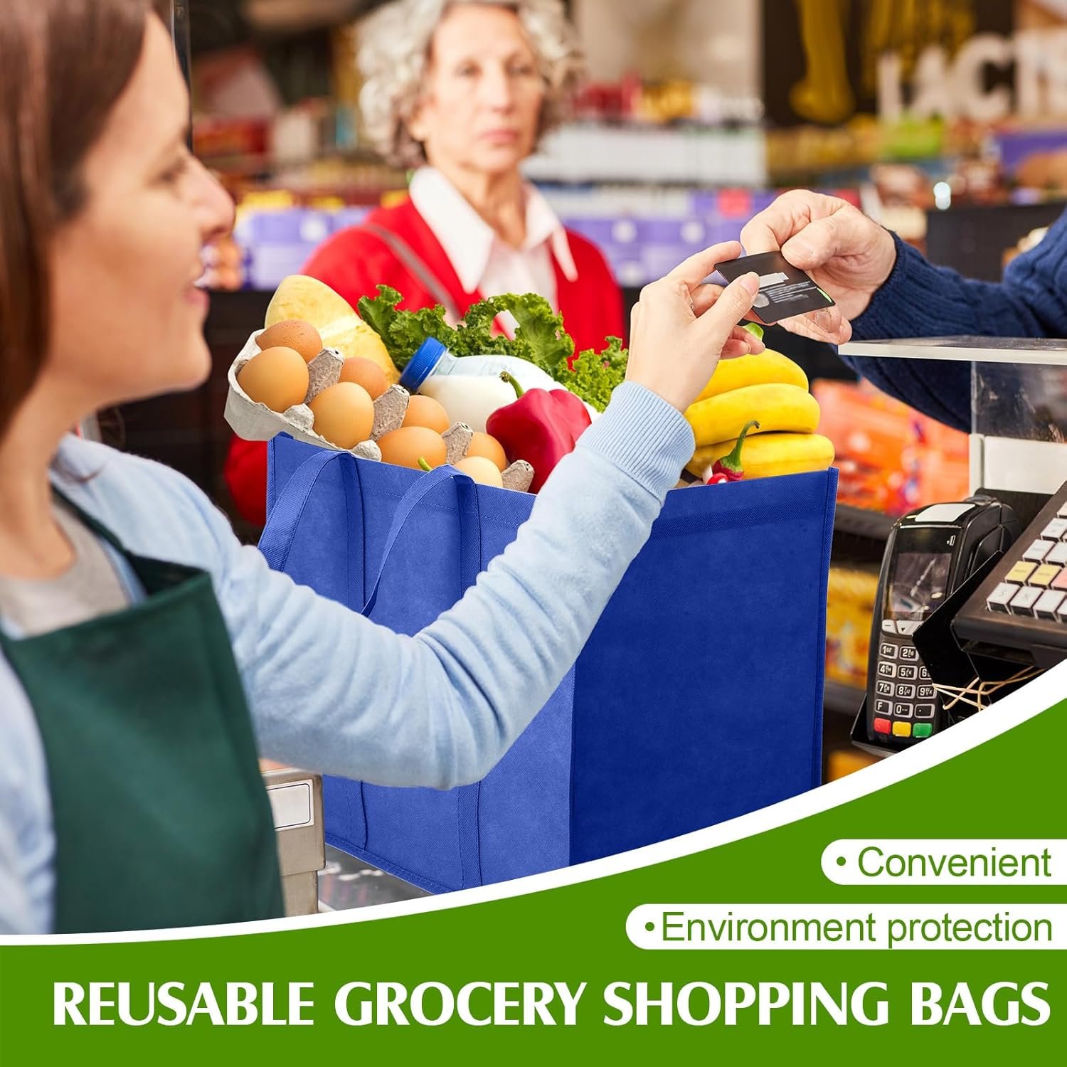 Wholesale 30 Pack Bulk Heavy Duty Large Reusable Grocery Bags Washable Foldable Storage Totes with Handles Factory Wholesale 30 Pack Bulk Heavy Duty Large Reusable Grocery Bags Washable Foldable Storage Totes with Handles Factory