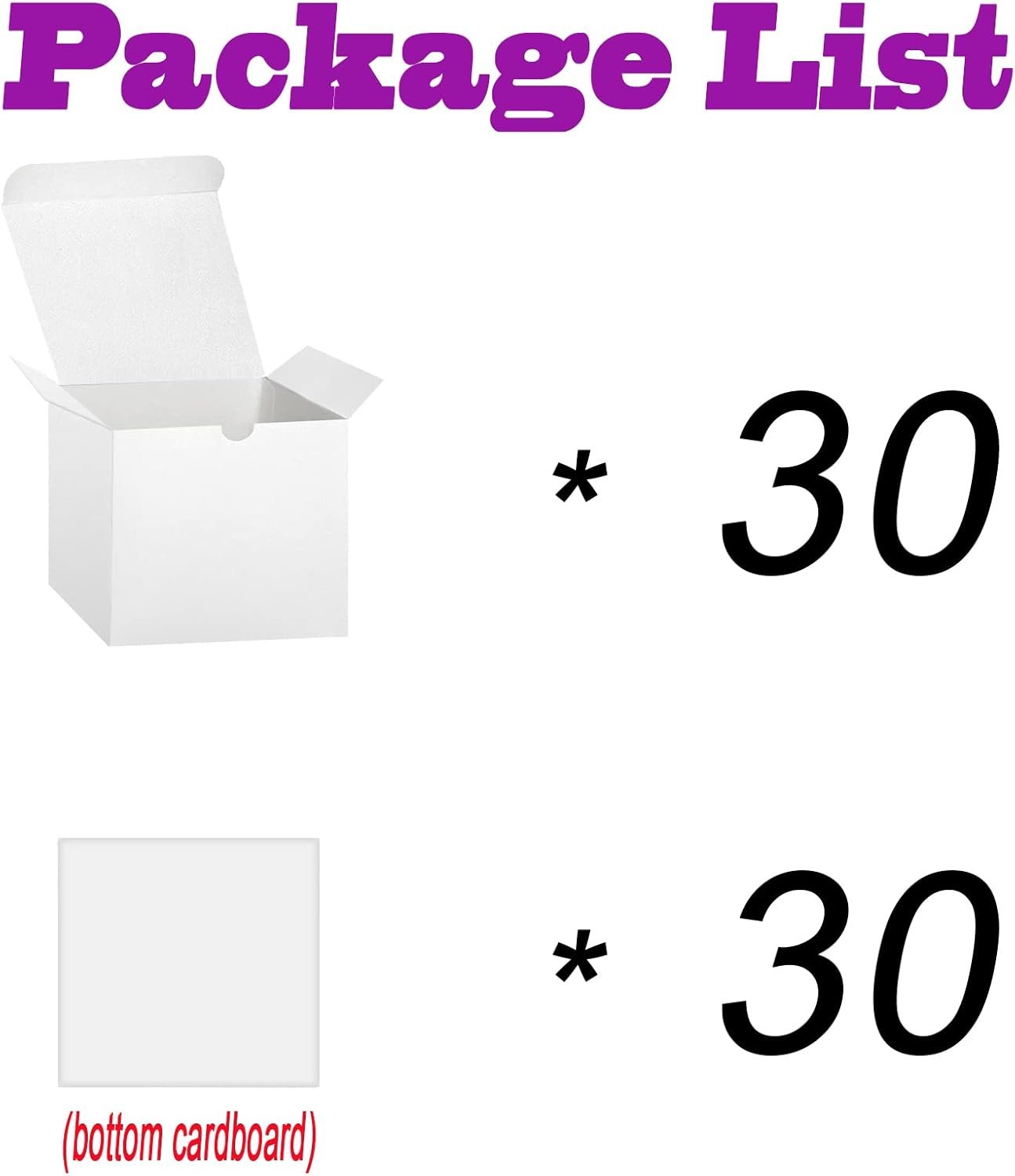 Wholesale 30 Pack 4x4x4 Inch White Foldable Kraft Paper Gift Boxes with Lids for Bridesmaid Proposals Cupcakes Wedding Birthday Party Christmas Factory