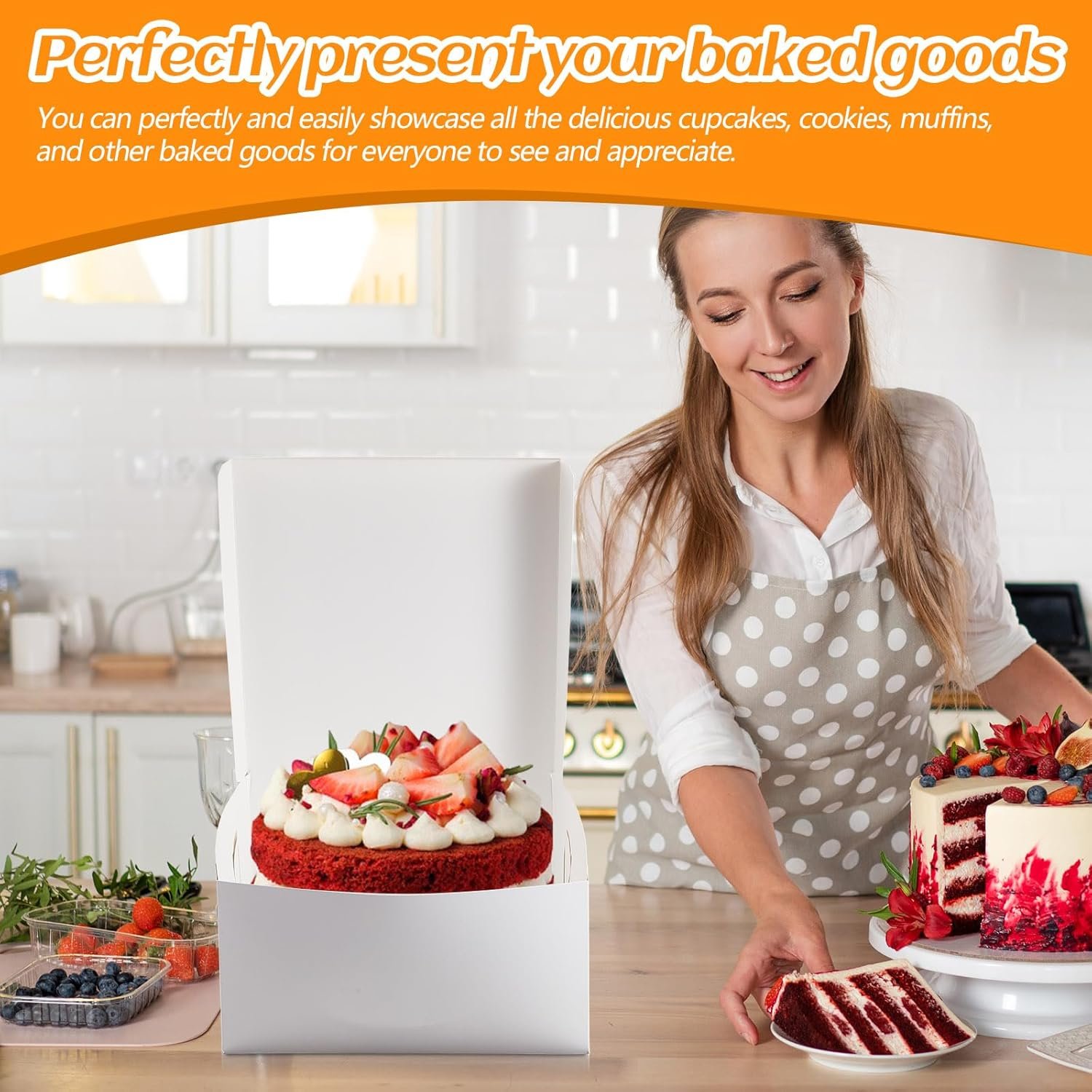 Wholesale 50 Pack 12 x 12 x 5 Inch White Cardboard Cake Bakery Boxes for Pie Pastry Cookies Factory