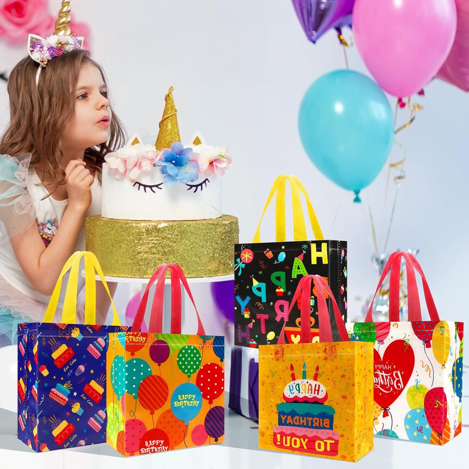 Wholesale 40 PCS Non Woven Happy Birthday Themed Reusable Goodie Bags with Handles for Boys Girls Party Favors Baby Shower Supplies Factory Wholesale 40 PCS Non Woven Happy Birthday Themed Reusable Goodie Bags with Handles for Boys Girls Party Favors Baby Shower Supplies Factory