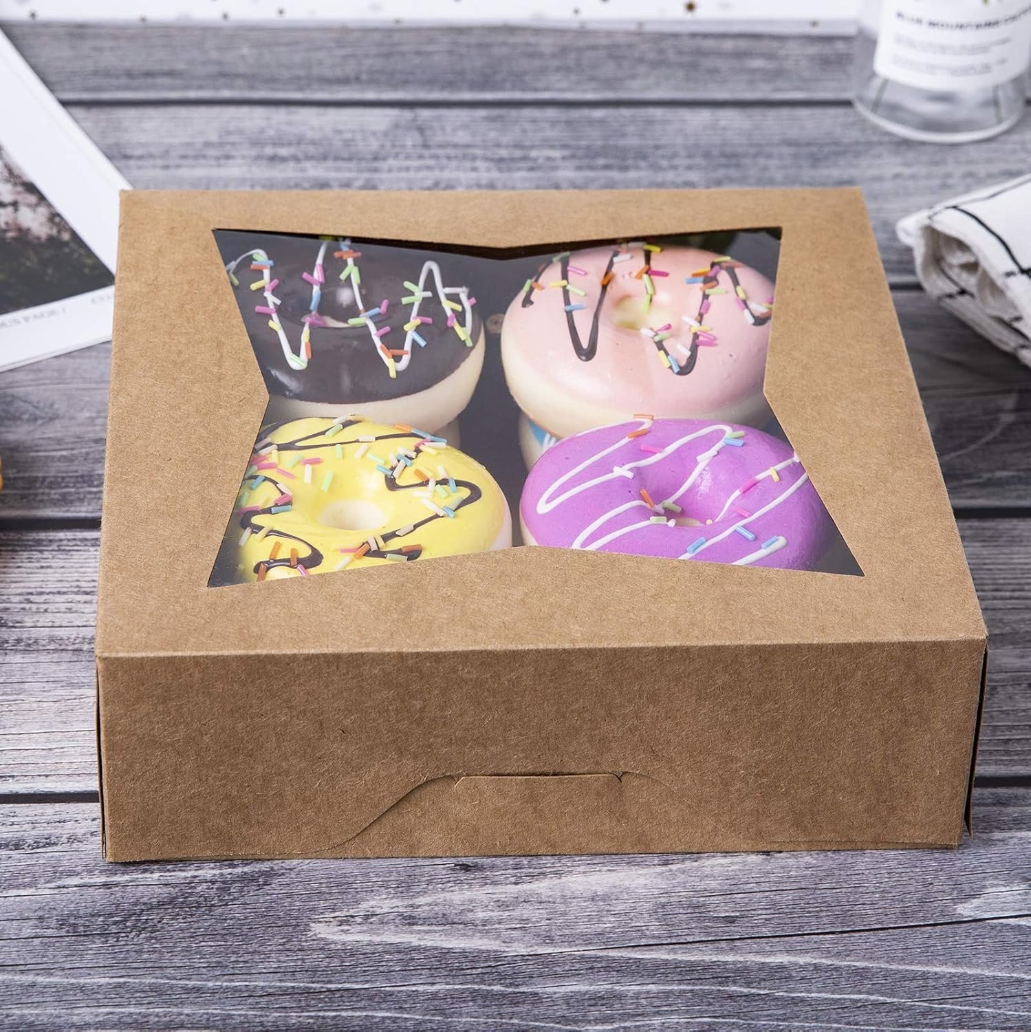 Wholesale 8x8x2.5 Inch Brown Bakery Pie Boxes Kraft Cardboard Cookie Containers with Clear Window Auto-Popup Design Natural Disposable Pastries Pack of 15 Factory Wholesale 8x8x2.5 Inch Brown Bakery Pie Boxes Kraft Cardboard Cookie Containers with Clear Window Auto-Popup Design Natural Disposable Pastries Pack of 15 Factory