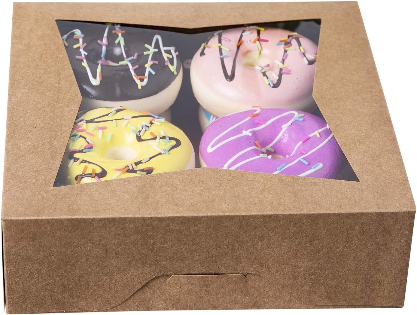 Wholesale 8x8x2.5 Inch Brown Bakery Pie Boxes Kraft Cardboard Cookie Containers with Clear Window Auto-Popup Design Natural Disposable Pastries Pack of 15 Factory Wholesale 8x8x2.5 Inch Brown Bakery Pie Boxes Kraft Cardboard Cookie Containers with Clear Window Auto-Popup Design Natural Disposable Pastries Pack of 15 Factory