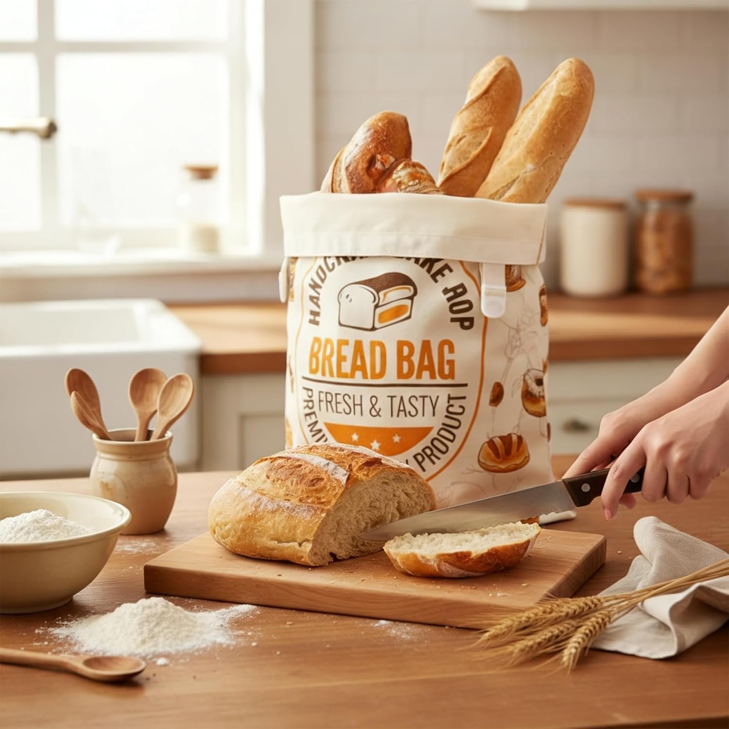 OEM 2 Pack Beeswax Bread Bags for Homemade Sourdough 13x17 Inch Double Layer Cotton Lined Reusable Breathable Keeper Buckle Closure Artisan Loaves Baguettes Pastries Factory OEM 2 Pack Beeswax Bread Bags for Homemade Sourdough 13x17 Inch Double Layer Cotton Lined Reusable Breathable Keeper Buckle Closure Artisan Loaves Baguettes Pastries Factory