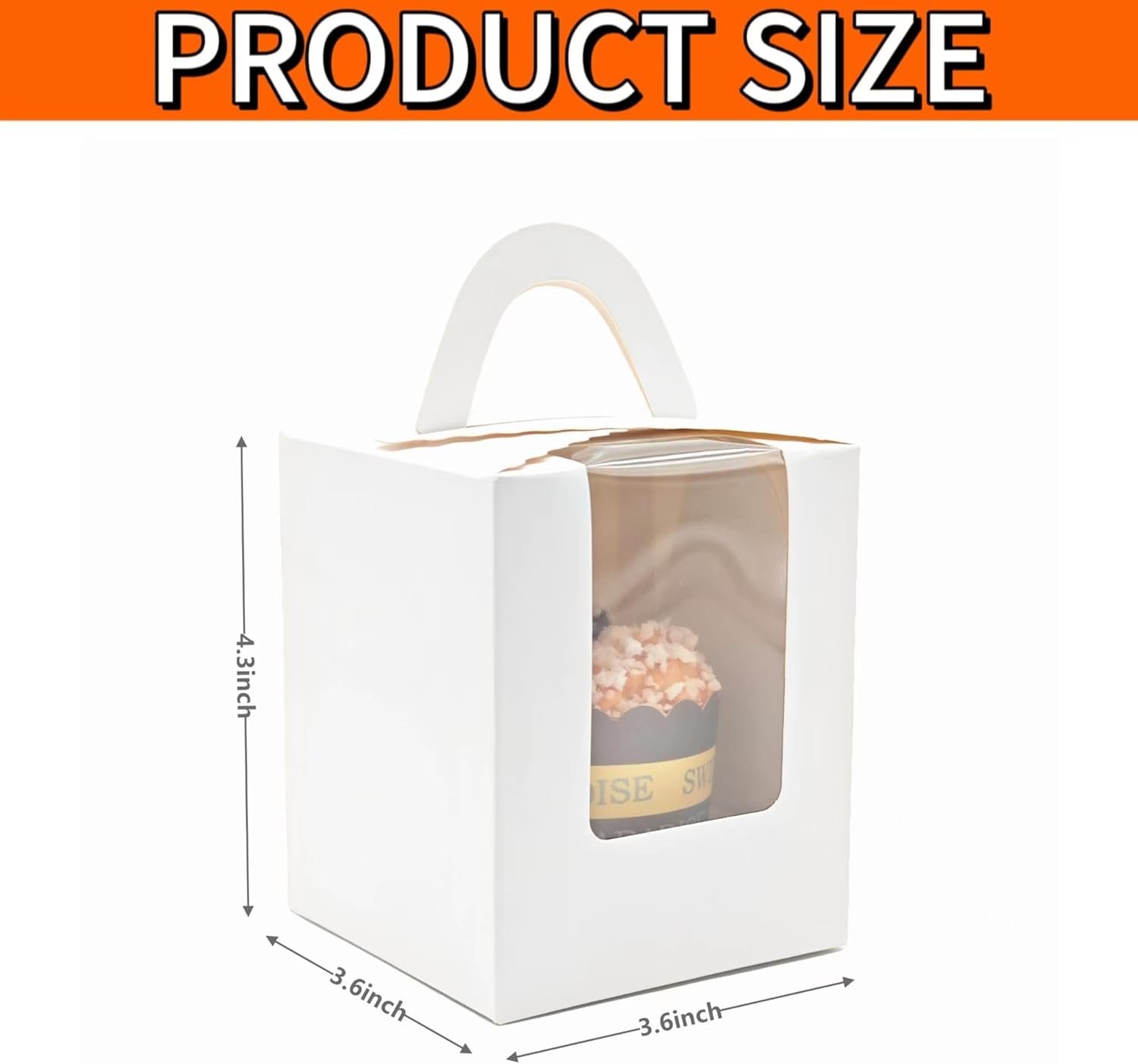 Wholesale 50-Pack Premium Individual Cupcake Boxes with Clear Display Window Food Grade White Containers for Muffins Cookies Factory