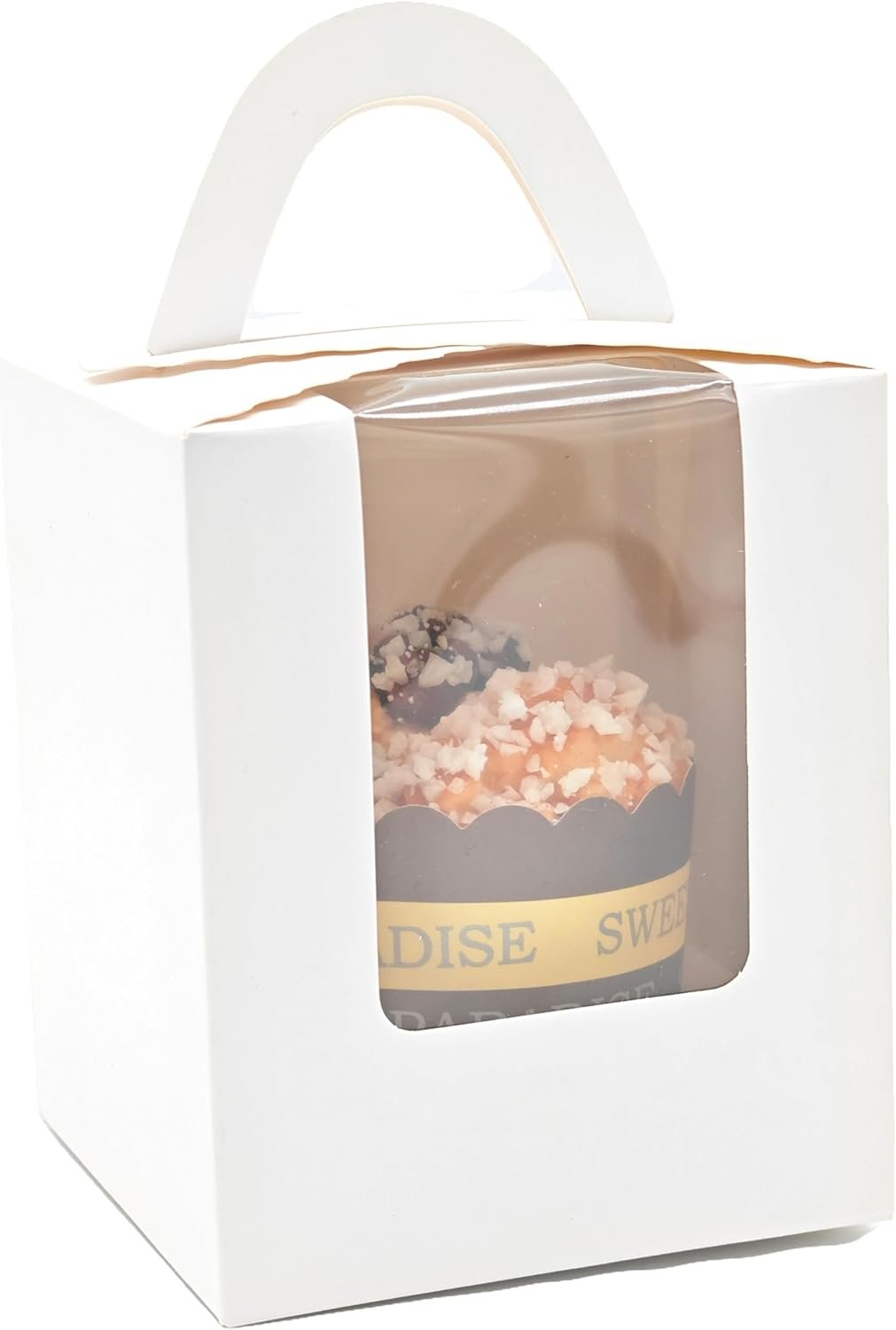 Individual Cupcake Boxes Bulk, 50 Pack Premium Single Cupcake Boxes with Clear Display Window, Food Grade White Cupcake Carrier Cupcake Container, Perfect for Cupcakes Muffins Cookies