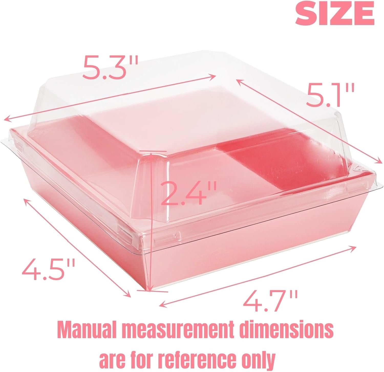Wholesale 100 Pcs Pink Paper Charcuterie Boxes with Clear Lids 5.3 x 5.1 x 2.4 Inch Cardboard Dessert Food Containers with Rope Disposable Square for Bakery Donuts Cookies Strawberries Salads Factory