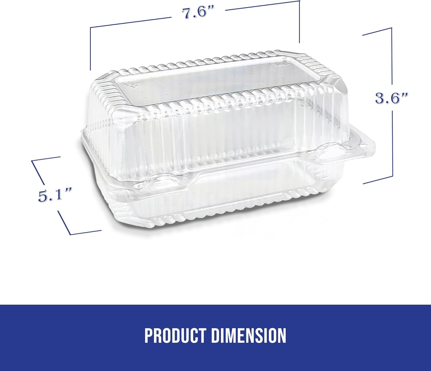 Wholesale Clear Plastic Small Hoagie Loaf Container 7.6