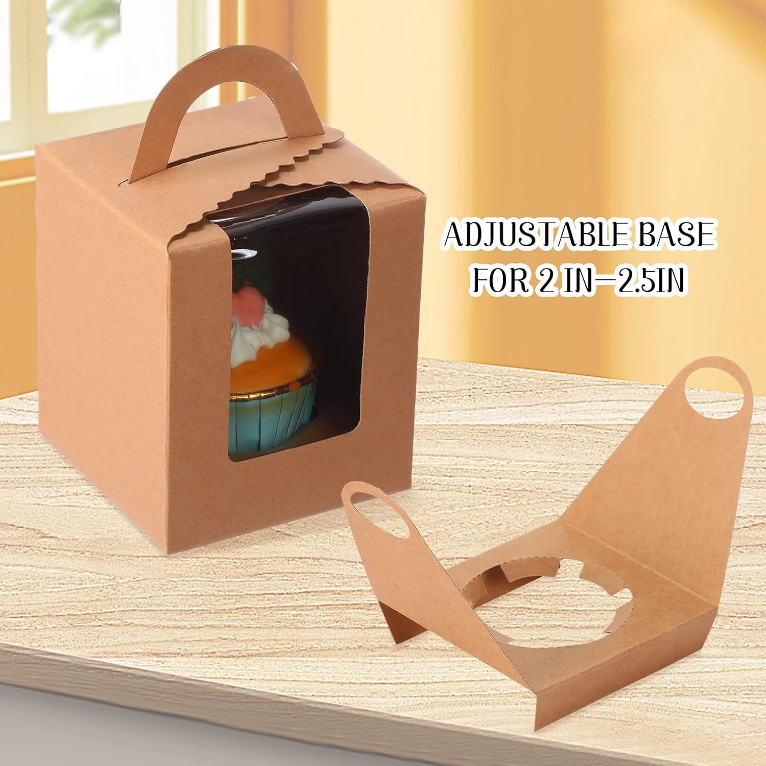 Wholesale 60 Pack Individual Colorful Cupcake Boxes with Window Insert Handle Kraft Portable Carriers for Bakery Wedding Party Favors 6 Colors Factory Wholesale 60 Pack Individual Colorful Cupcake Boxes with Window Insert Handle Kraft Portable Carriers for Bakery Wedding Party Favors 6 Colors Factory