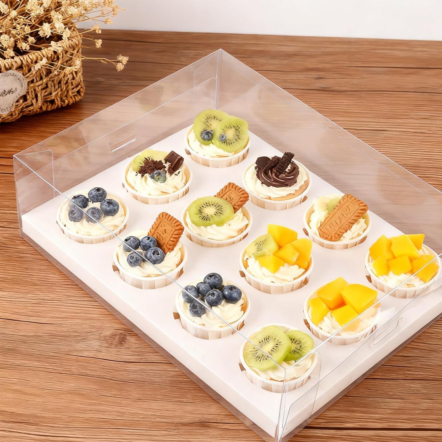 Wholesale 12 Pack Clear Plastic Cupcake Boxes 12 Count Dessert Containers for Cookies Muffins Pastries Factory