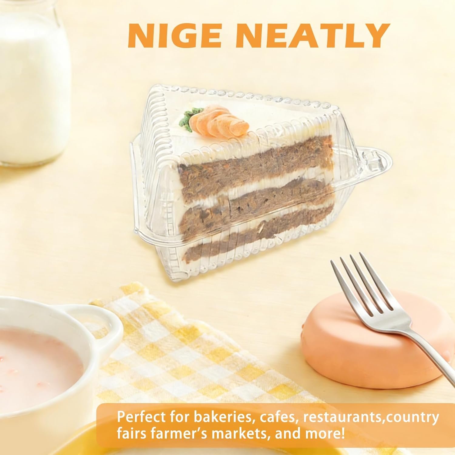 Wholesale 100 Pack Clear Plastic Cake Slice Containers with Hinged Lids Disposable Triangle Trays for Cheesecake Pie Slices Sandwiches Desserts Factory