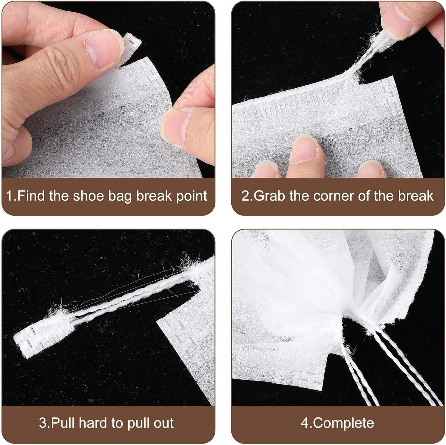 Wholesale 200 Pcs Non-Woven Travel Shoe Dust Bags for Handbags Purses Clear Drawstring Portable Breathable Storage 15 x 12.6 Inch Factory