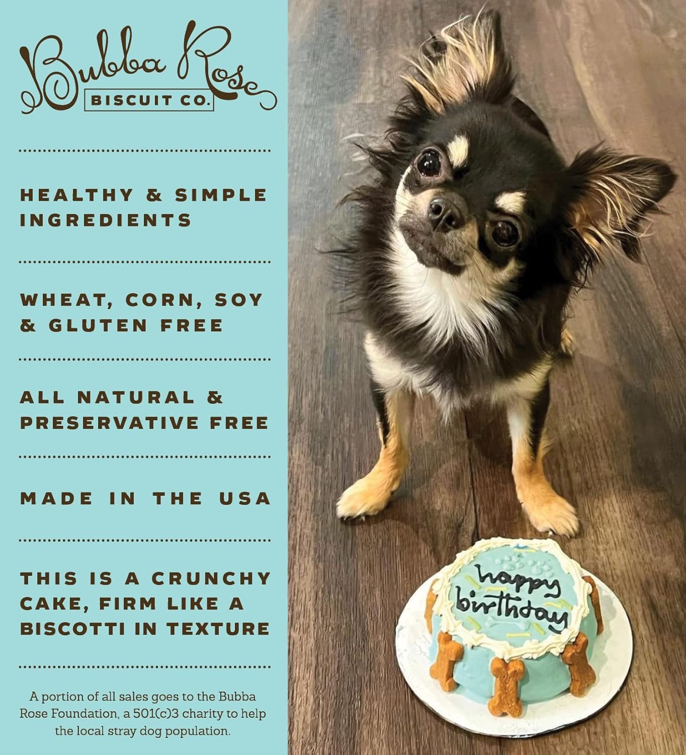 Wholesale Blue Dog Birthday Cake Crunchy Biscuit Pet Treat Natural Gourmet Dog Cake 4.25 Inch 1 Count Factory