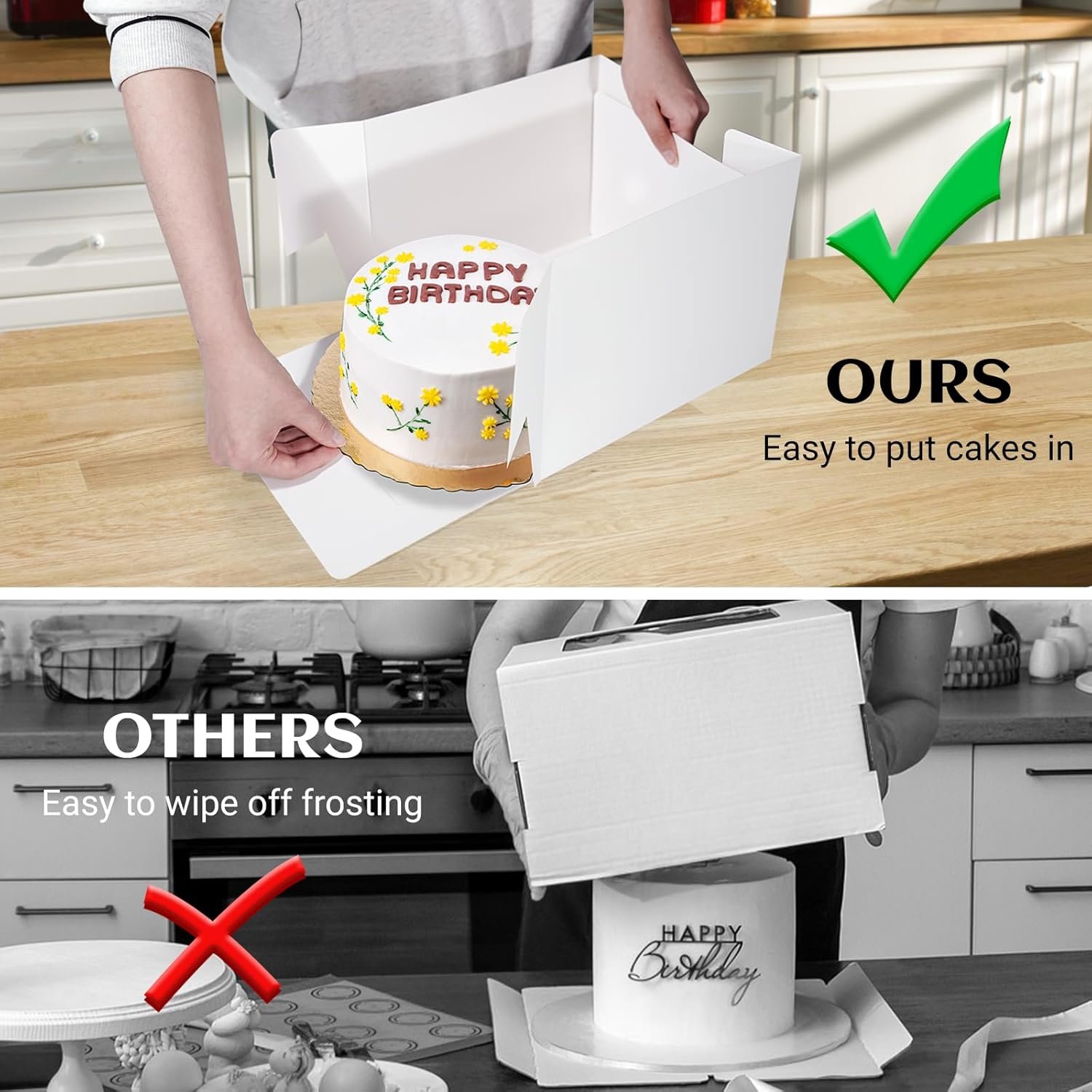 Wholesale 15 Pack 10x10x8 Inch Tall White Square Cake Boxes with Window and 90 Stickers for Bakery Cheesecakes Pies Weddings Birthdays Factory