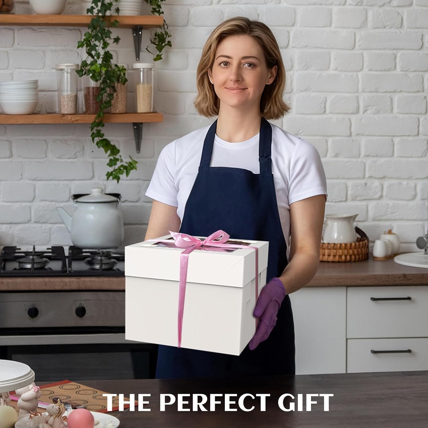 Wholesale 15 Pack 10x10x8 Inch Tall White Square Cake Boxes with Window and 90 Stickers for Bakery Cheesecakes Pies Weddings Birthdays Factory