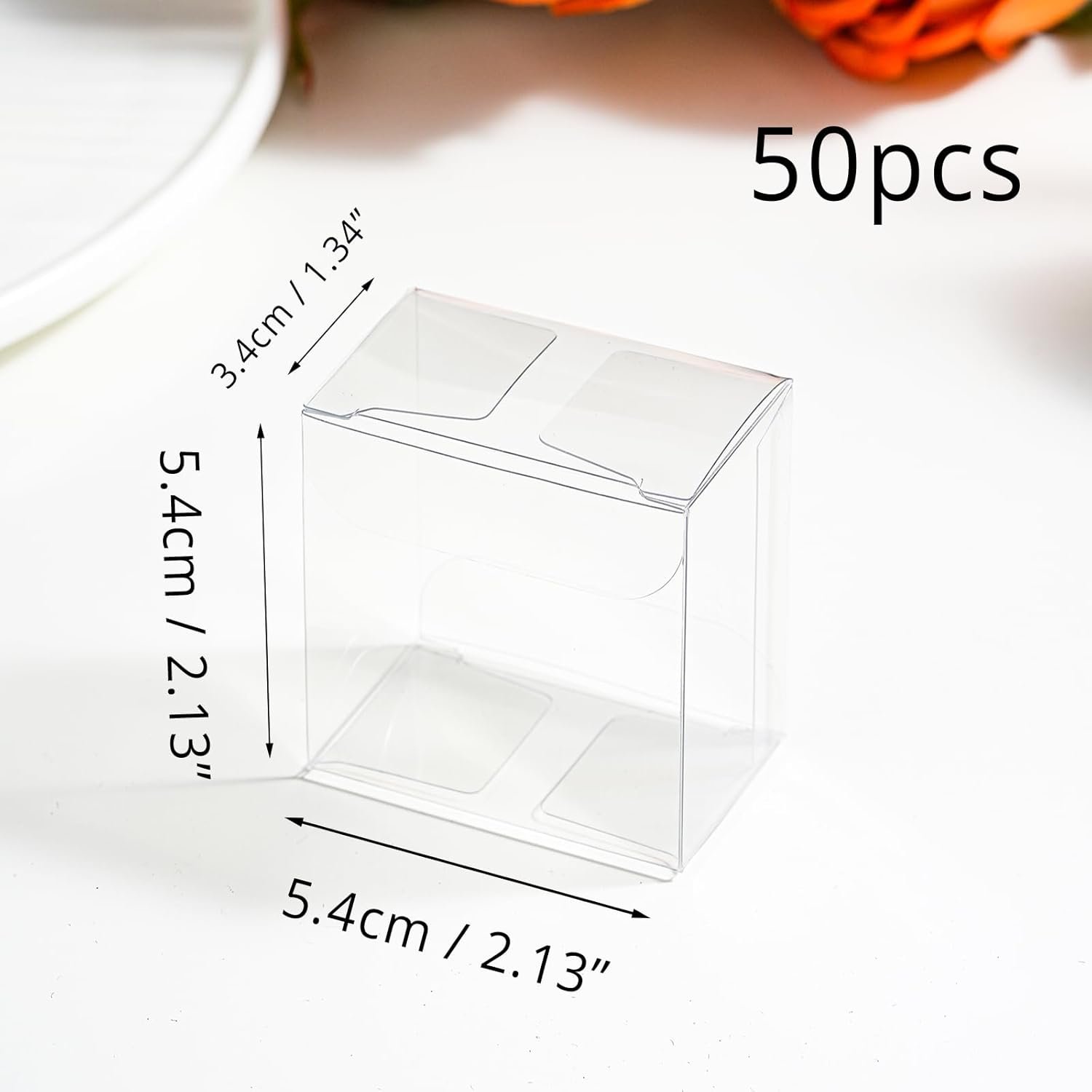 Wholesale 50 Pack Clear Single Macaron Boxes PET Mini Treat Favor 2.13 x 2.13 x 1.34 in Transparent Candy Packaging Bakery Weddings Parties Factory