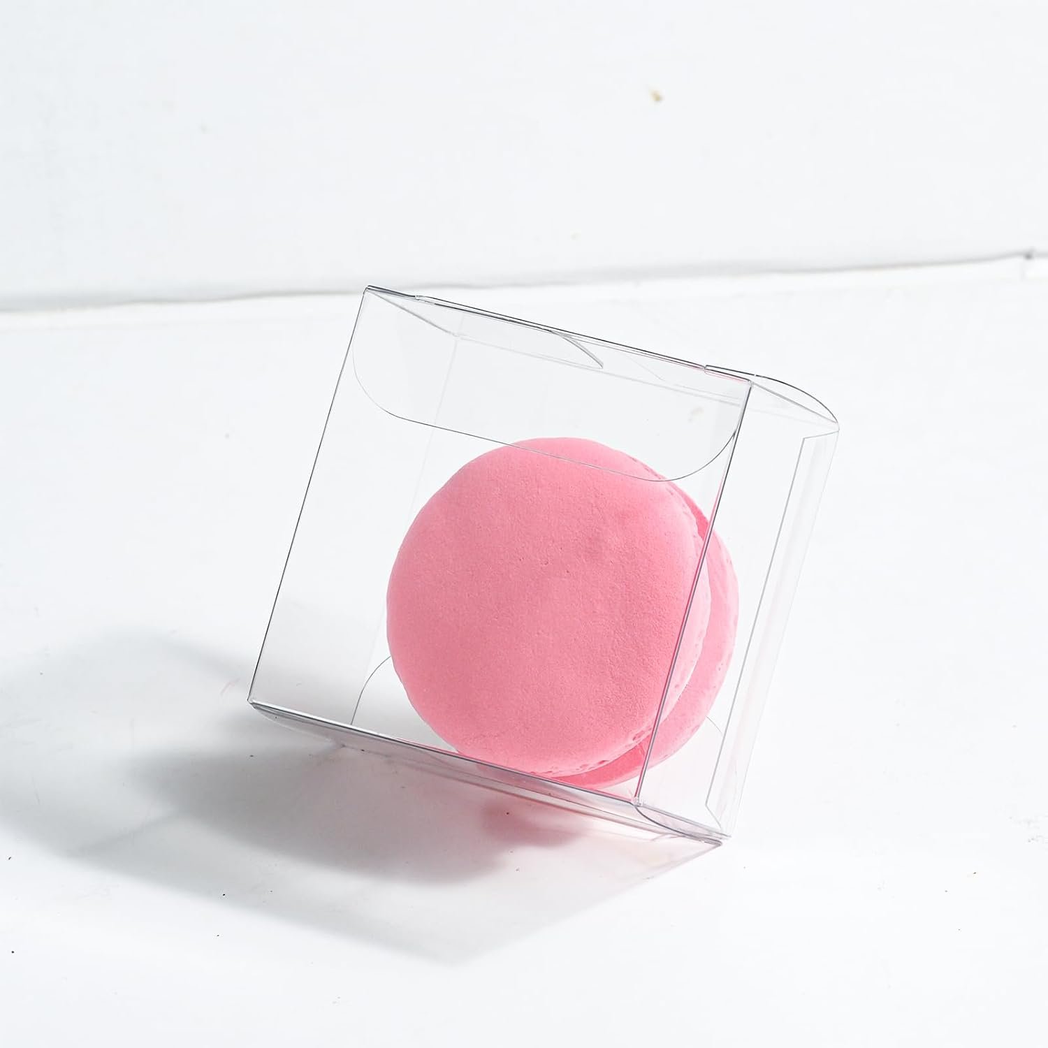 Wholesale 50 Pack Clear Single Macaron Boxes PET Mini Treat Favor 2.13 x 2.13 x 1.34 in Transparent Candy Packaging Bakery Weddings Parties Factory