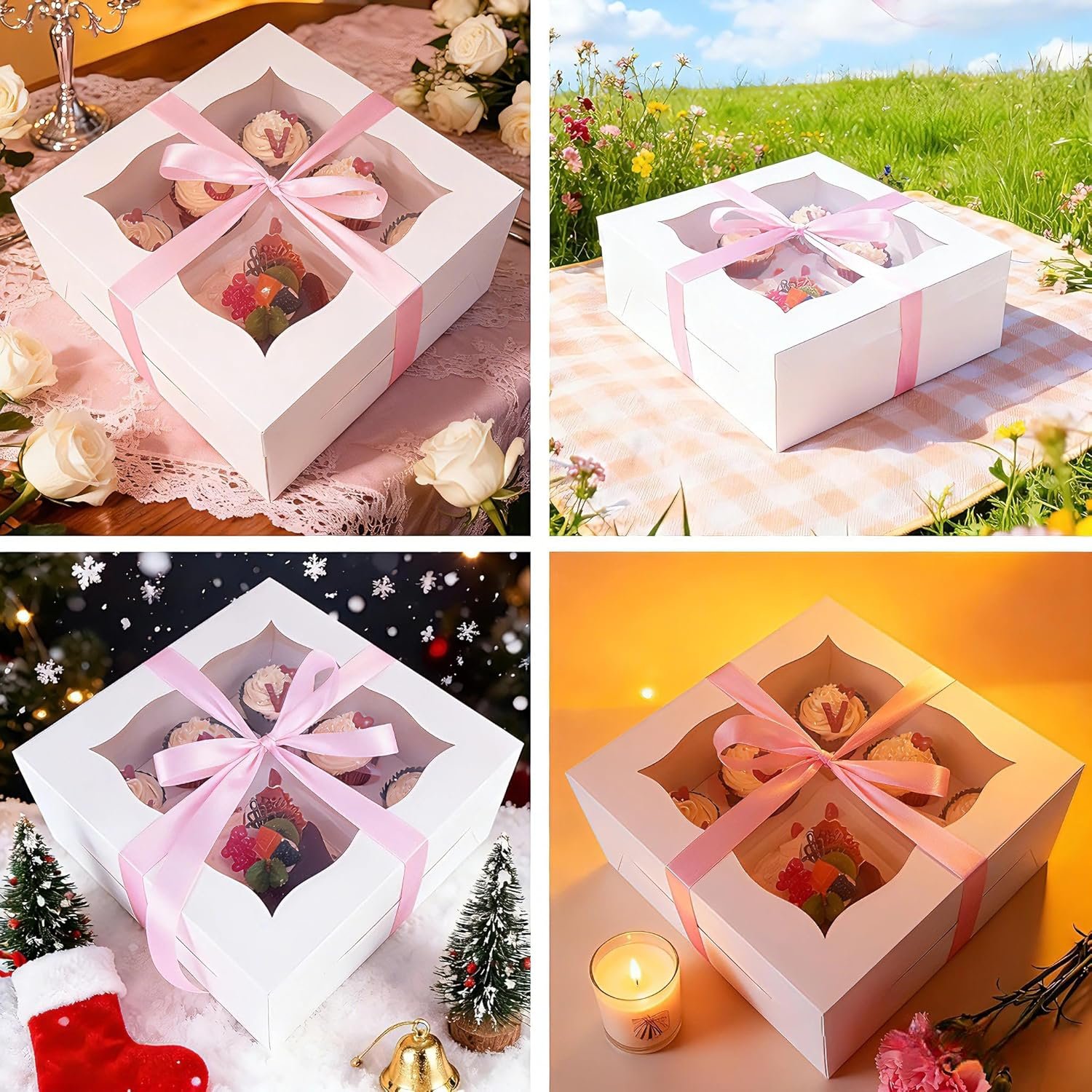 Wholesale 10-Pack Clear Window Cupcake Storage Boxes Hold 1 Small Cake 5 Cupcakes with Ribbon Stickers for Birthday Mother's Day Factory Wholesale 10-Pack Clear Window Cupcake Storage Boxes Hold 1 Small Cake 5 Cupcakes with Ribbon Stickers for Birthday Mother's Day Factory