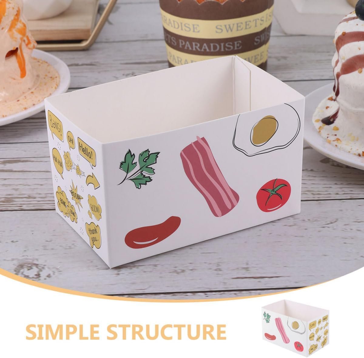 Wholesale 10pcs Hand-Painted Sandwich Packing Boxes 10x6x6cm Disposable Bakery Containers for Toast Burgers Breakfast Takeout Factory Wholesale 10pcs Hand-Painted Sandwich Packing Boxes 10x6x6cm Disposable Bakery Containers for Toast Burgers Breakfast Takeout Factory