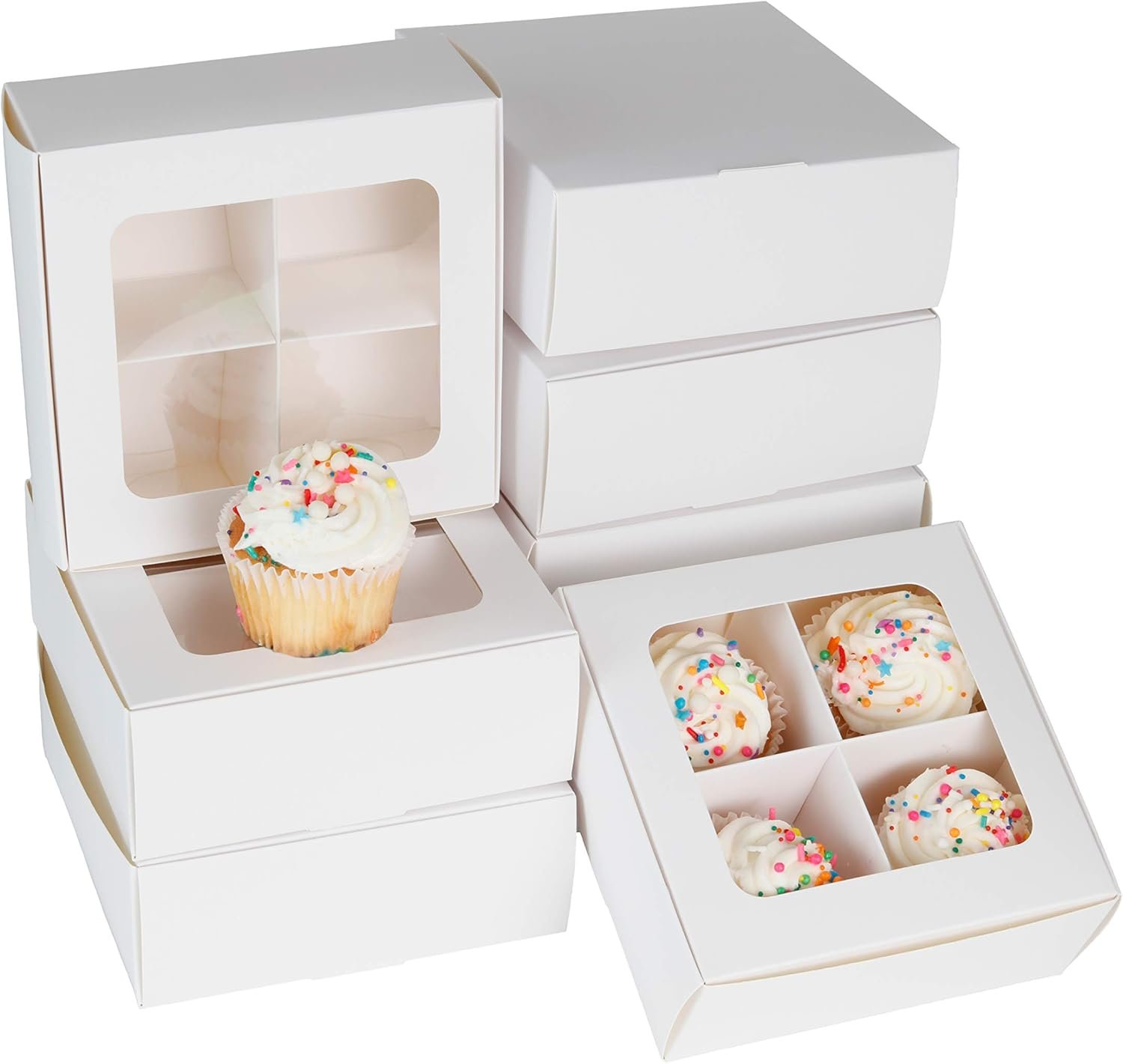 Wholesale 24 Count 6x6x2.4 Inch Bakery Boxes with Windows Dividers for Cookies Cupcakes Candy Chocolate Baked Goods Gifting Factory Wholesale 24 Count 6x6x2.4 Inch Bakery Boxes with Windows Dividers for Cookies Cupcakes Candy Chocolate Baked Goods Gifting Factory